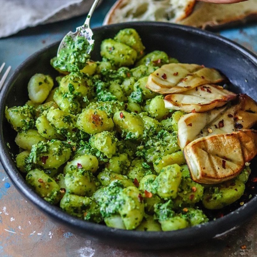 Easy Vegan Basil Pesto Gnocchi