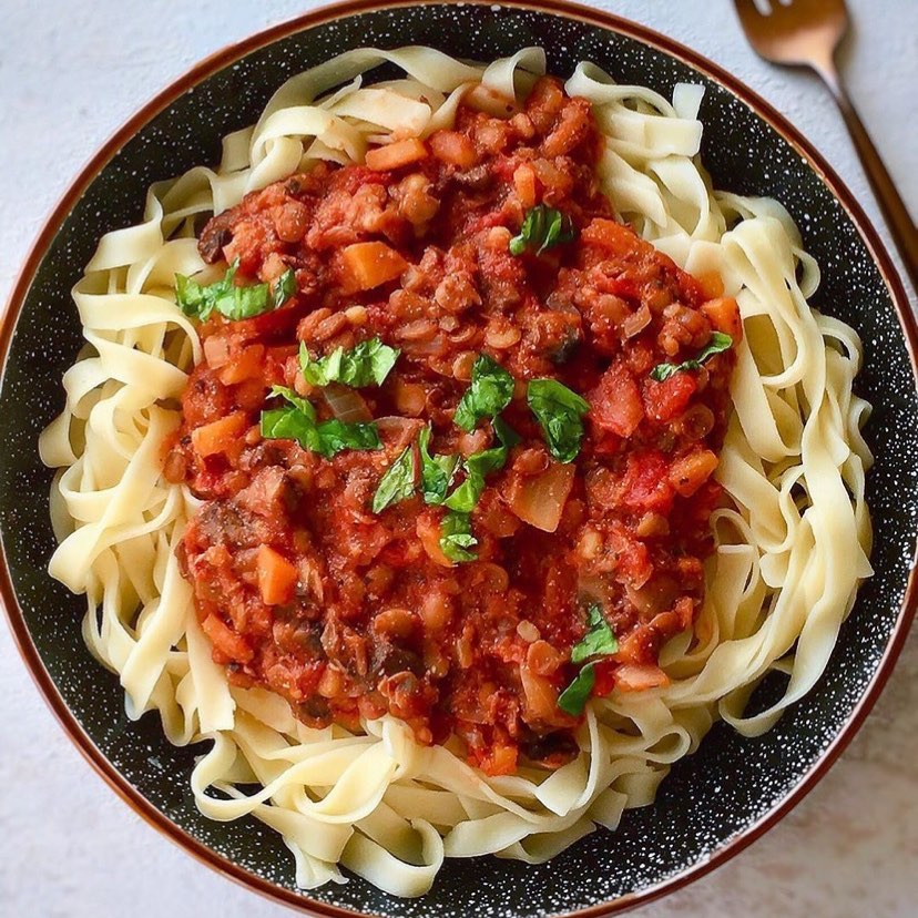 Vegan Lentil Bolognese Sauce with Herbs
