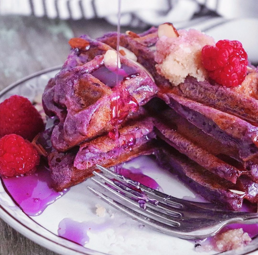 Naturally Purple Vegan Waffles