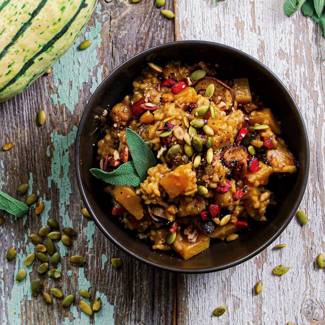 Butternut Squash Risotto with Sage and Seeds