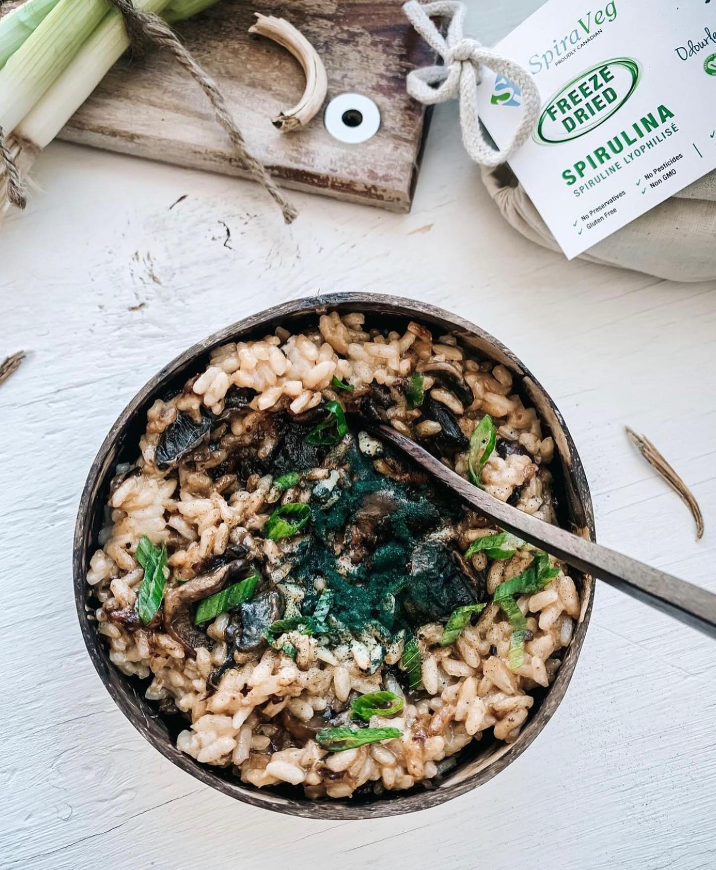 Detoxing Mushroom & Spirulina Risotto