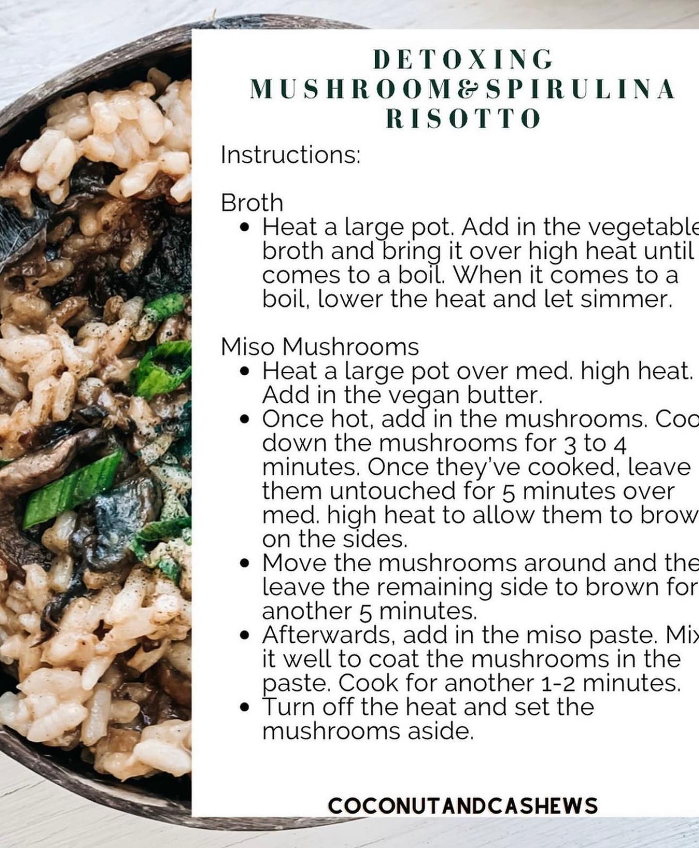 Detoxing Mushroom & Spirulina Risotto