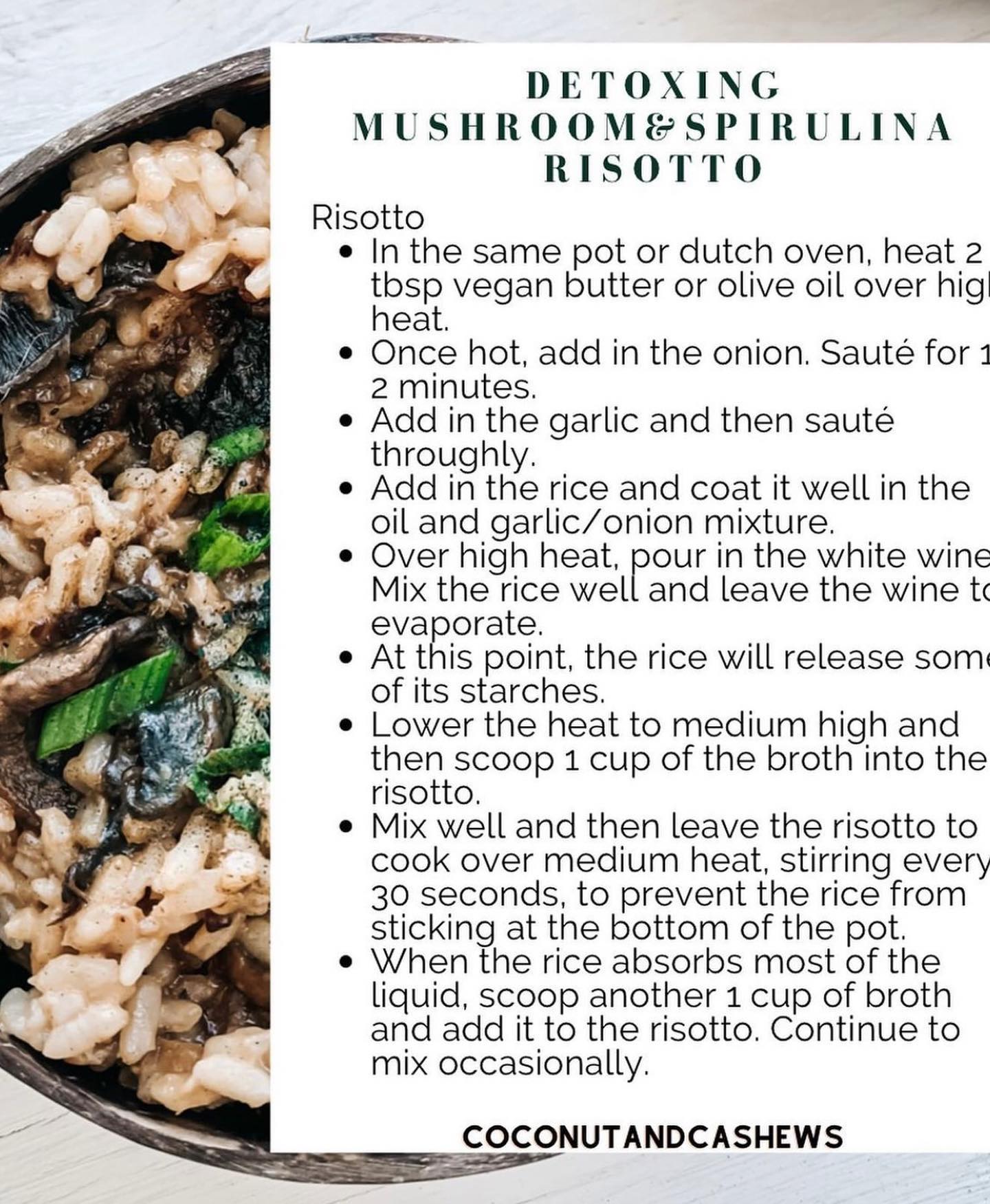 Detoxing Mushroom & Spirulina Risotto
