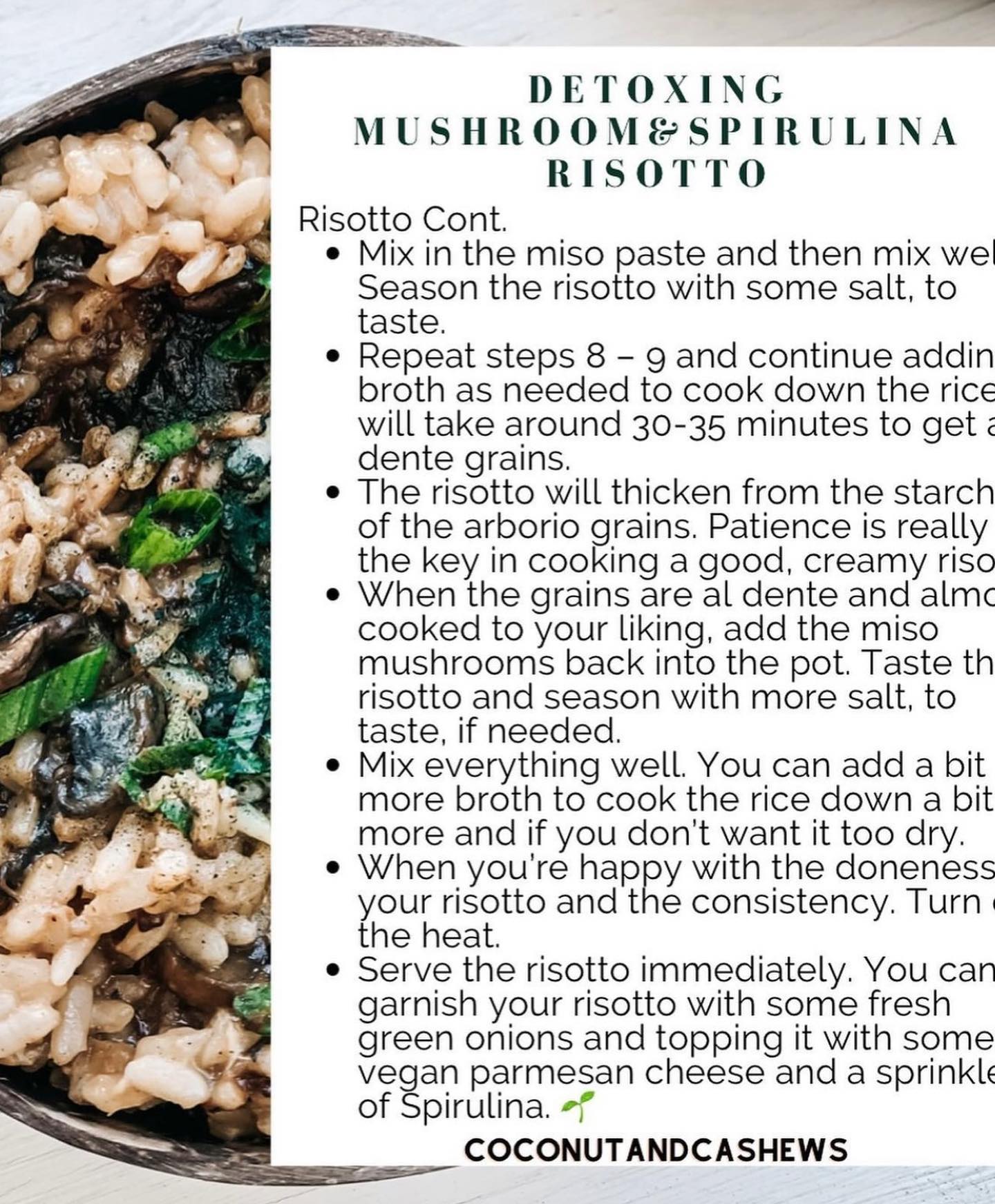 Detoxing Mushroom & Spirulina Risotto