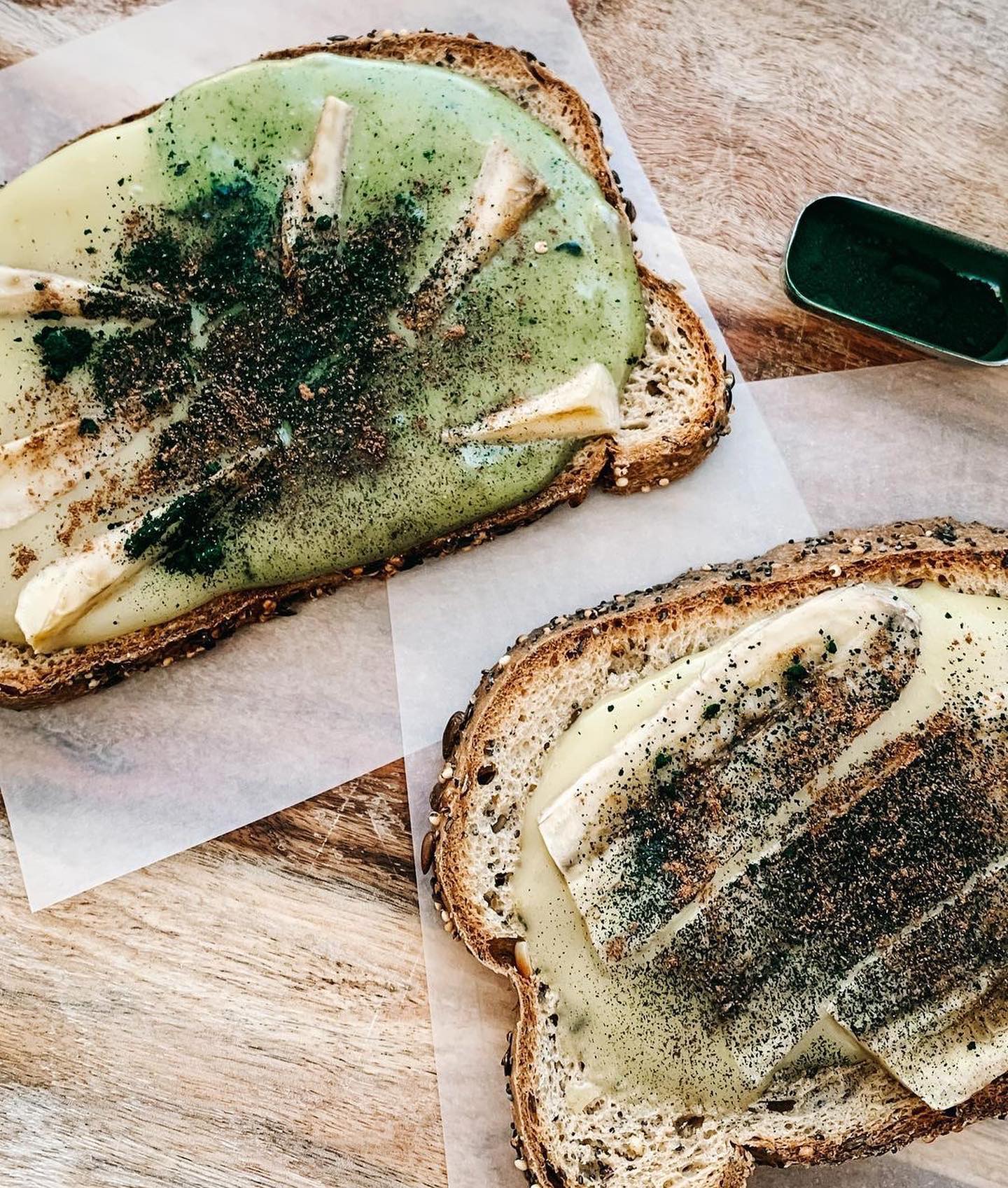 Spirulina Custard Toast for International Day of Happiness