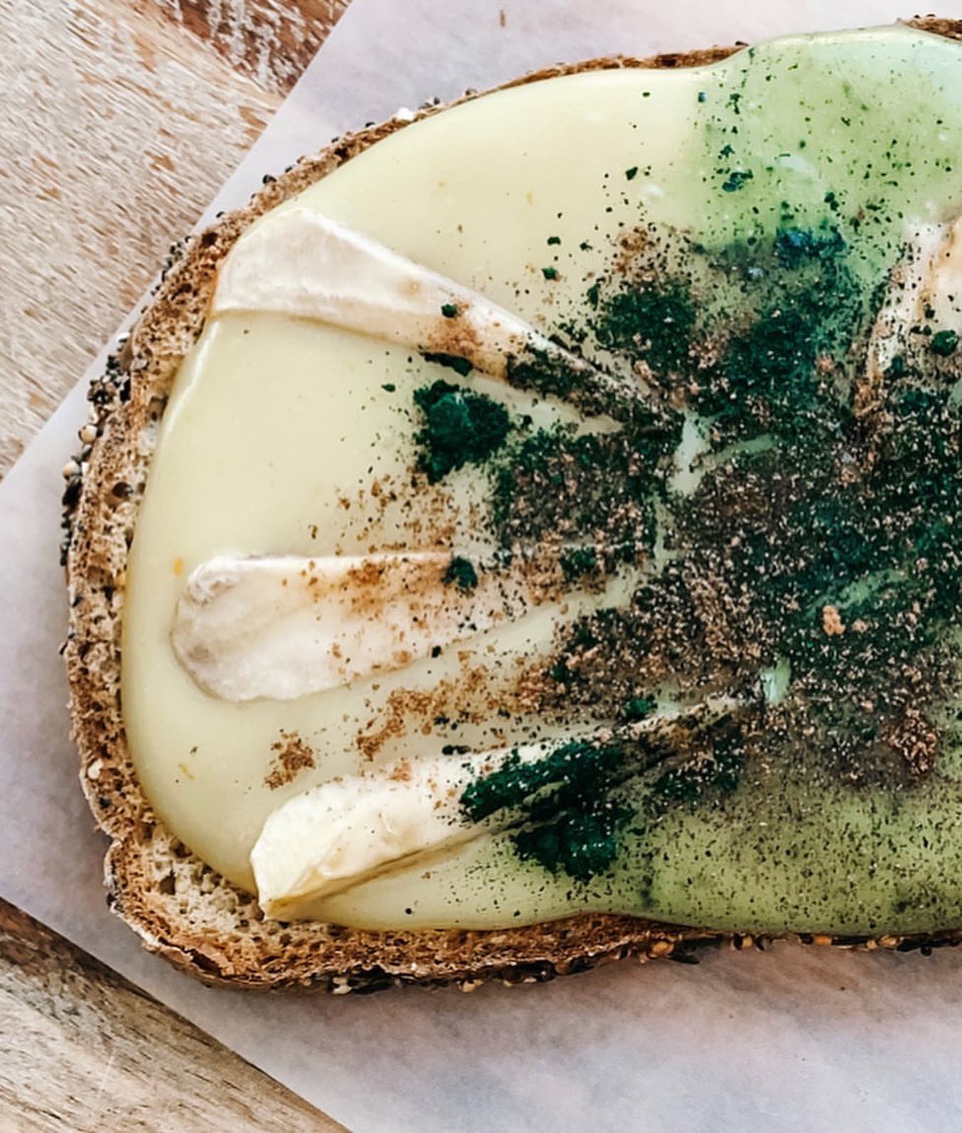 Spirulina Custard Toast for International Day of Happiness