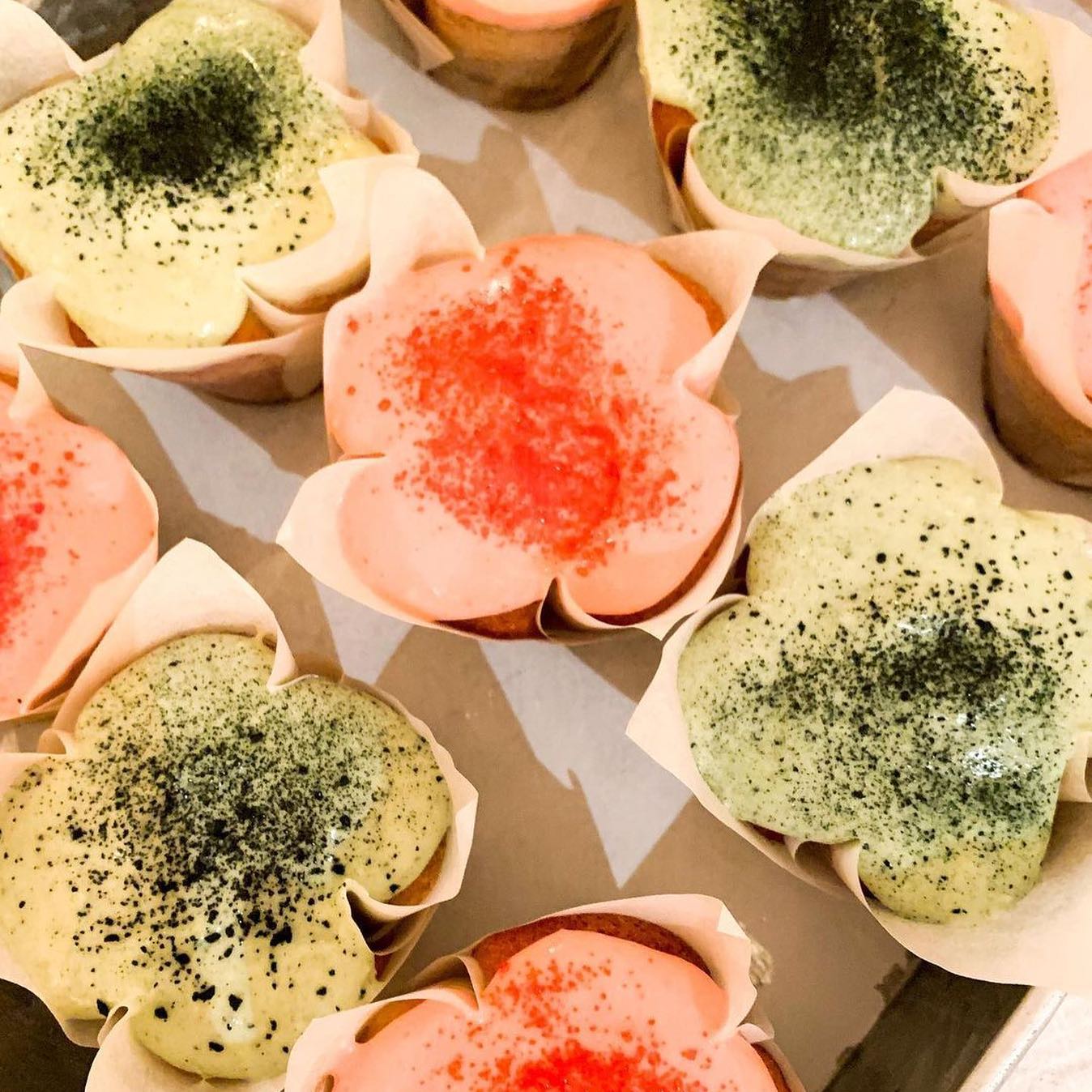 Blueberry Cupcakes with Spirulina and Beetroot Icing