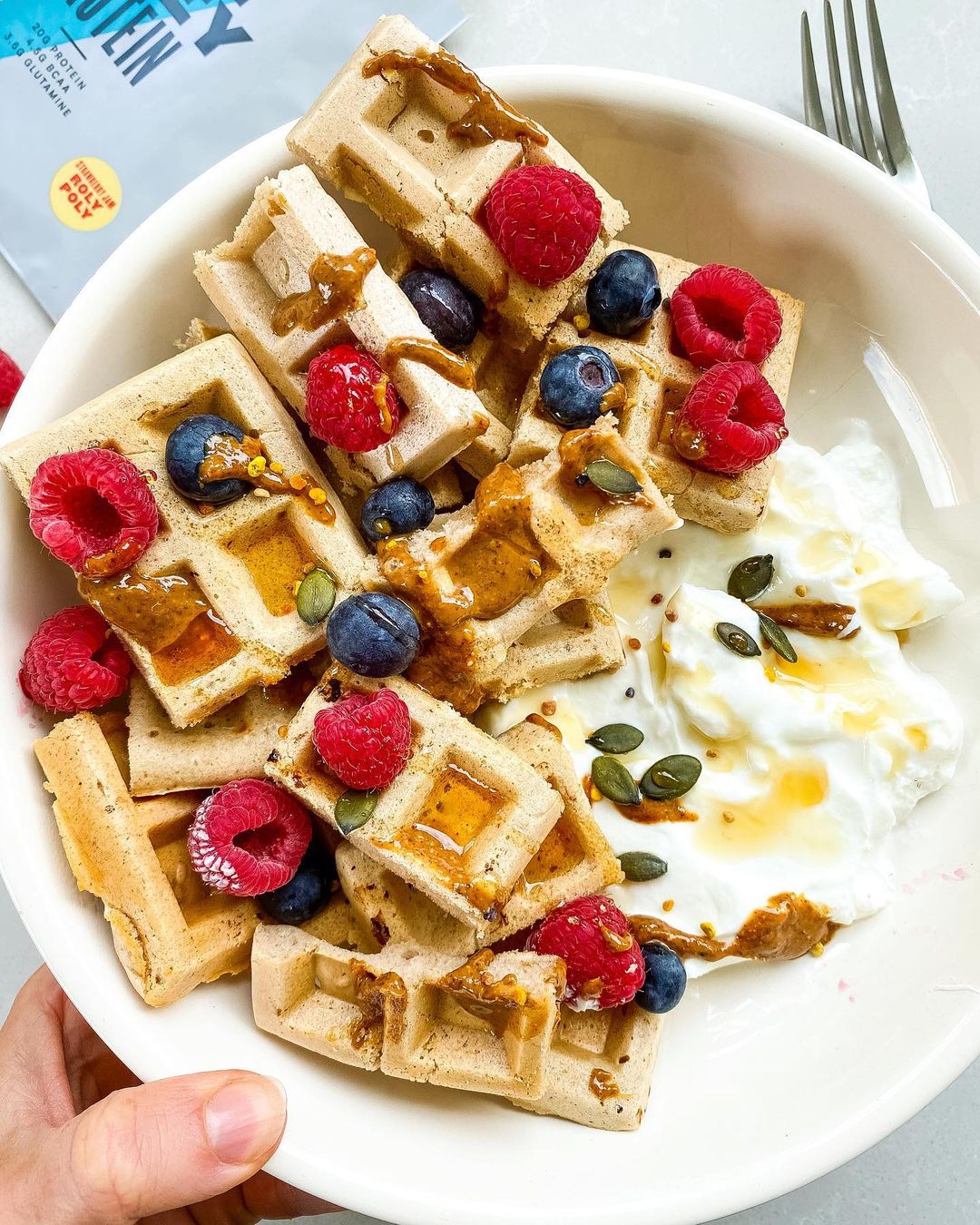 Mini Buckwheat Protein Waffles