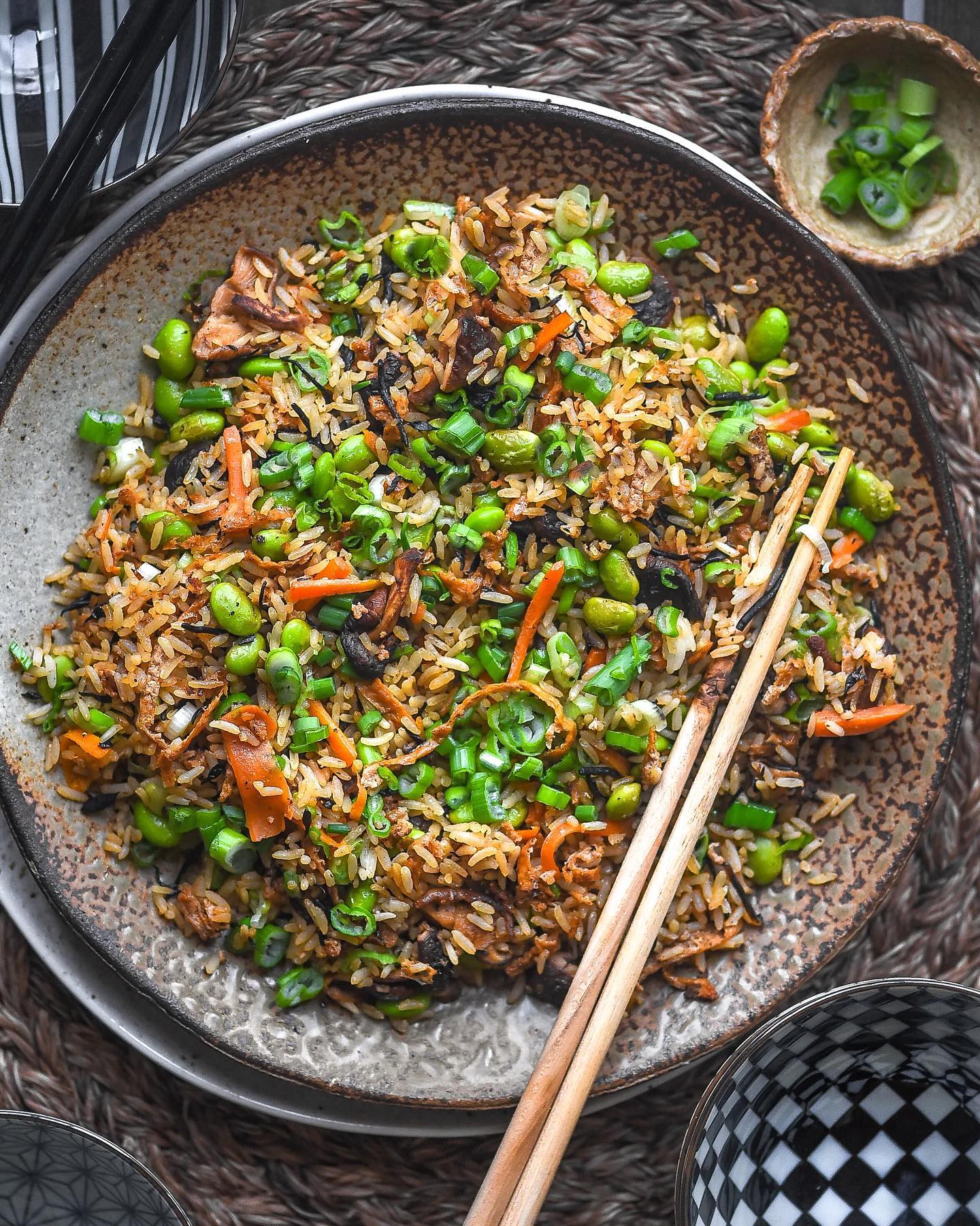 Healthy Shiitake Edamame Fried Rice
