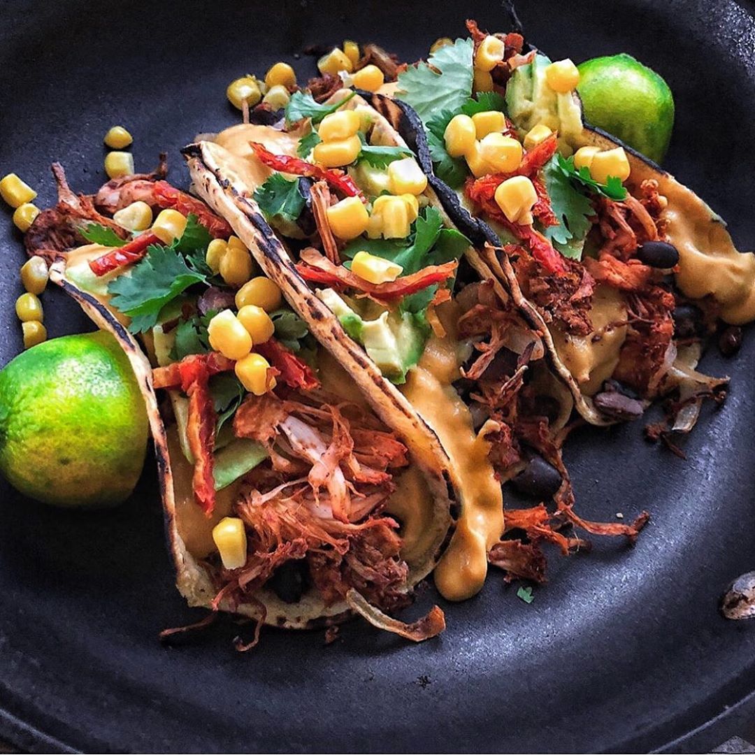 Oil-Free Baked Jackfruit Tacos with Cashew Queso