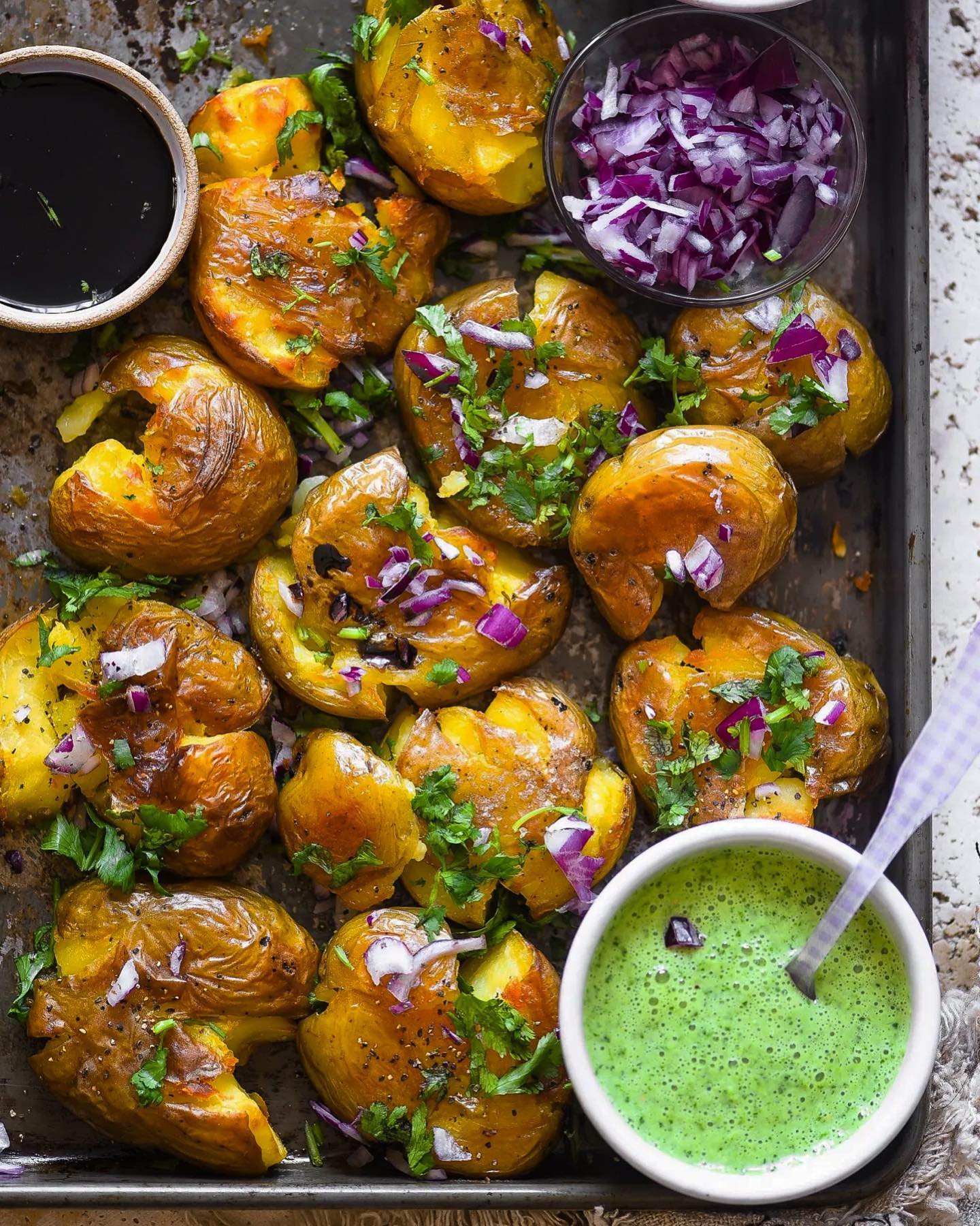 Smashed Crispy Potato Chaat