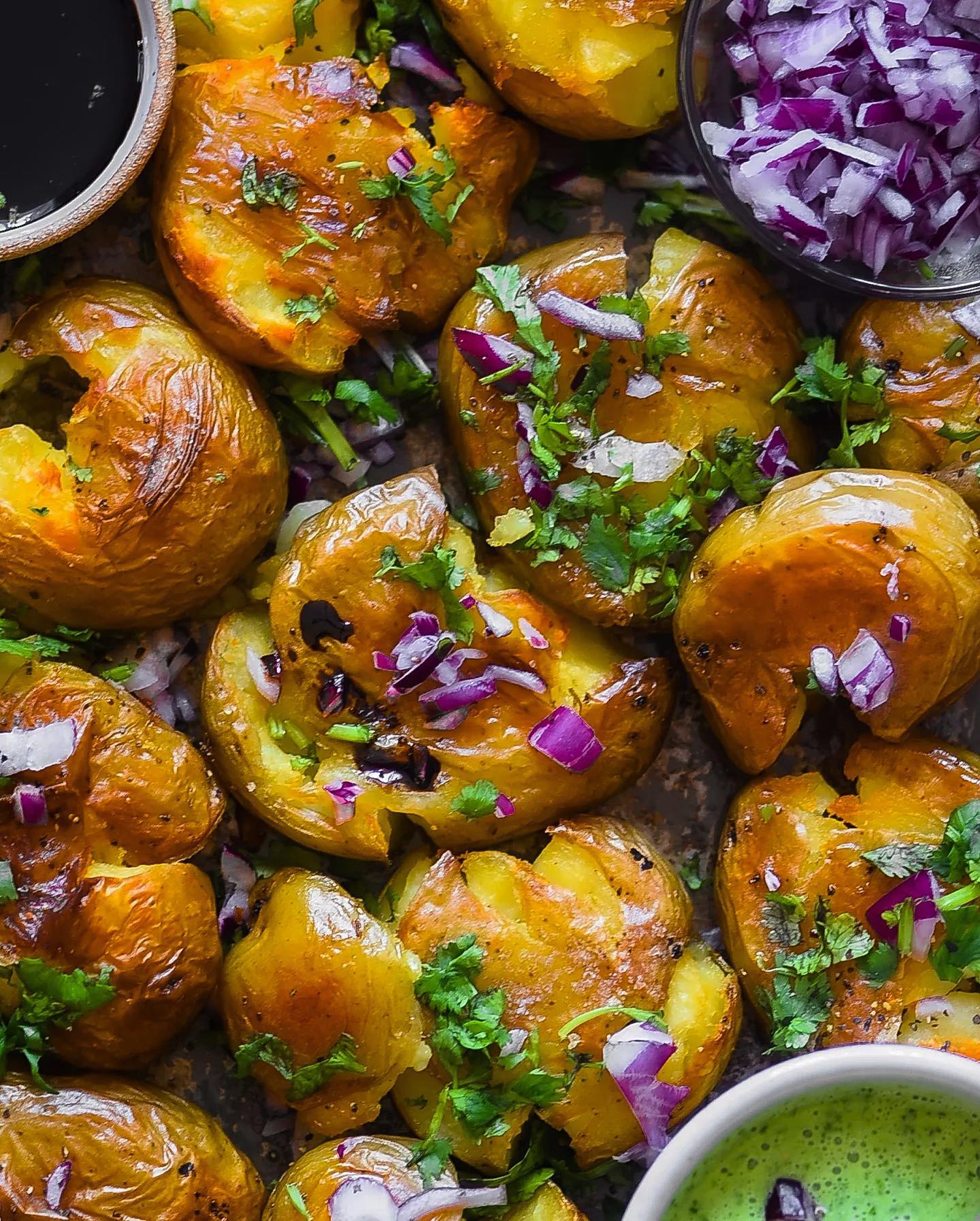 Smashed Crispy Potato Chaat