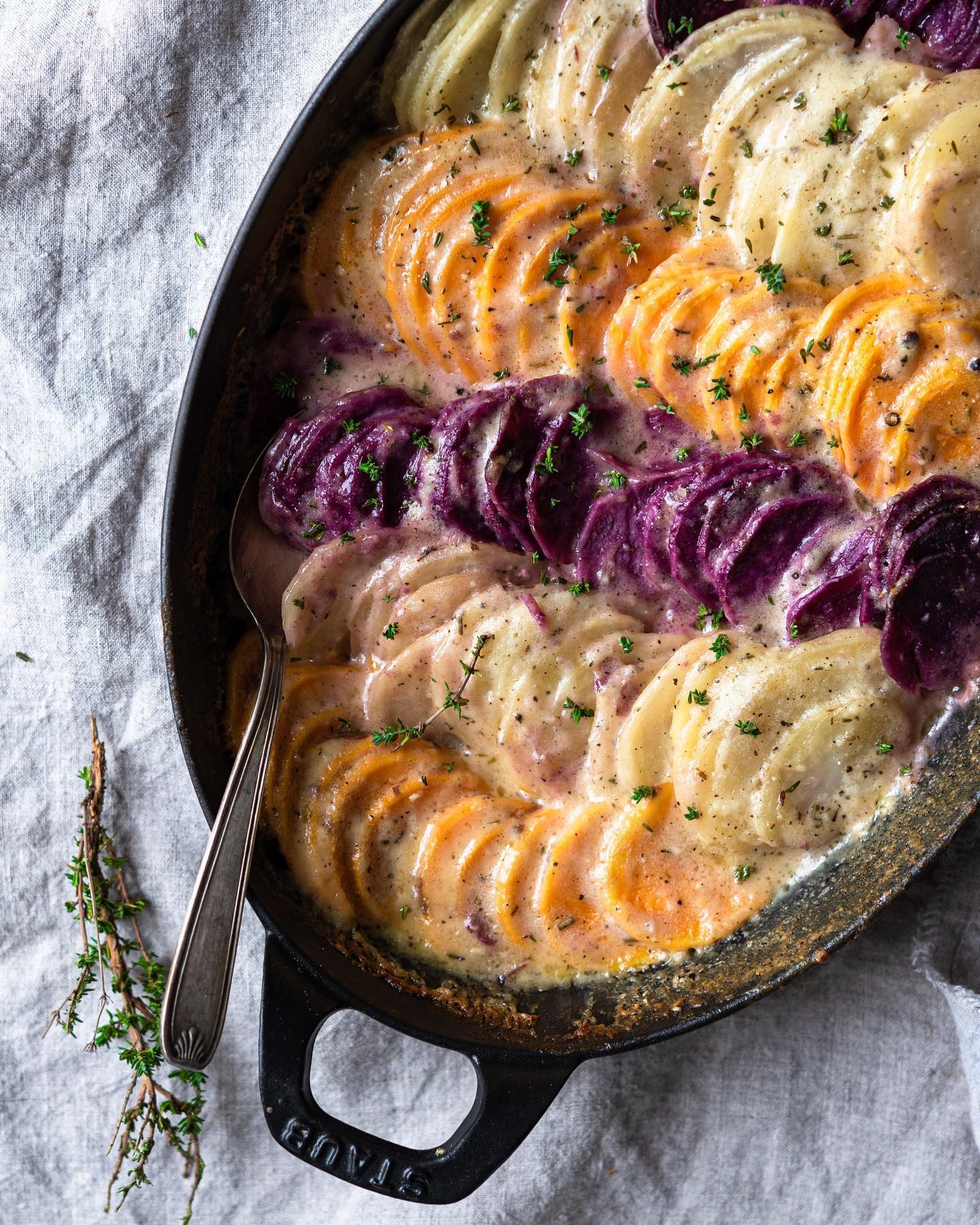 Sweet Potato and Parsnip Gratin