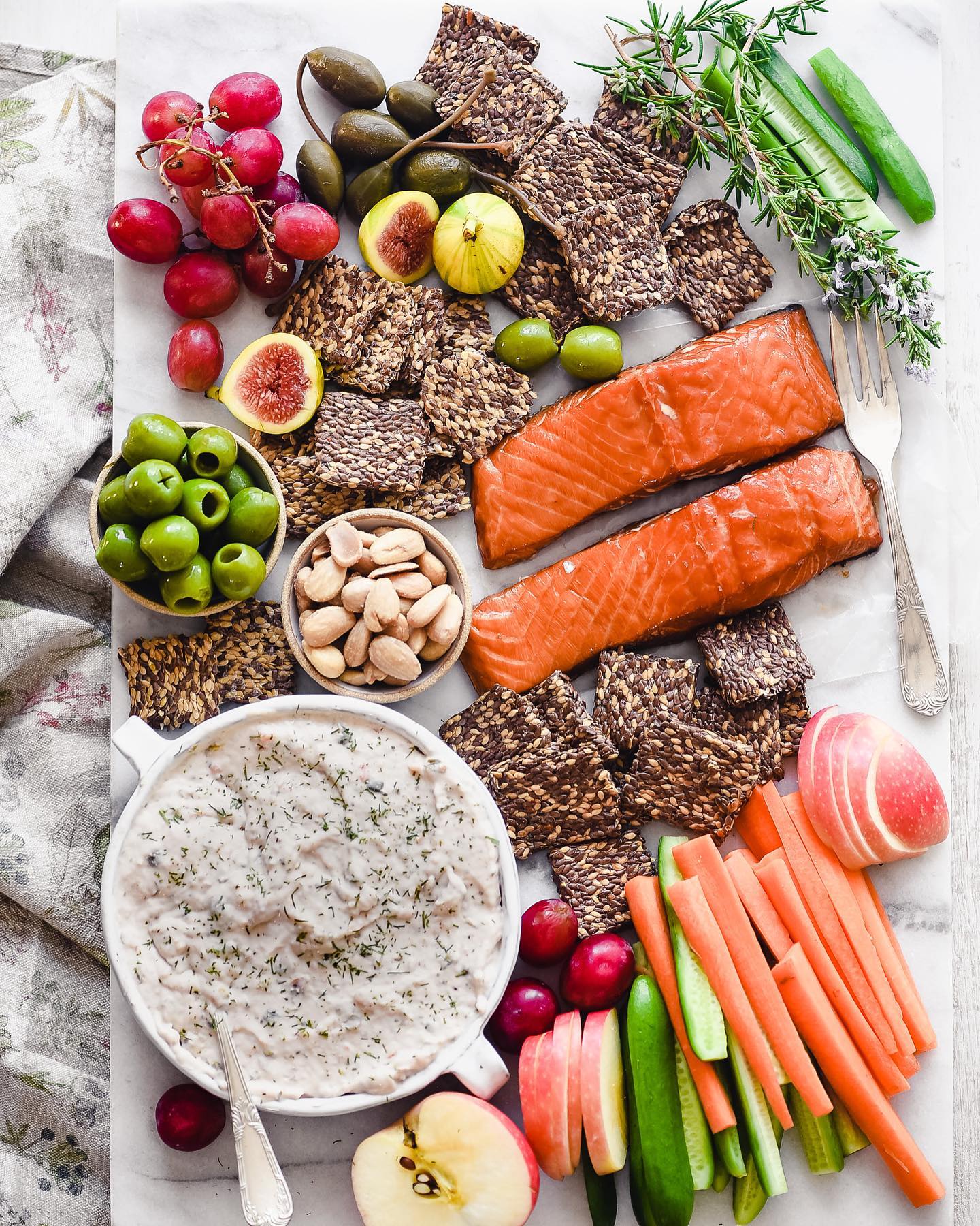Roasted Salmon Dip with Fresh Herbs and Capers