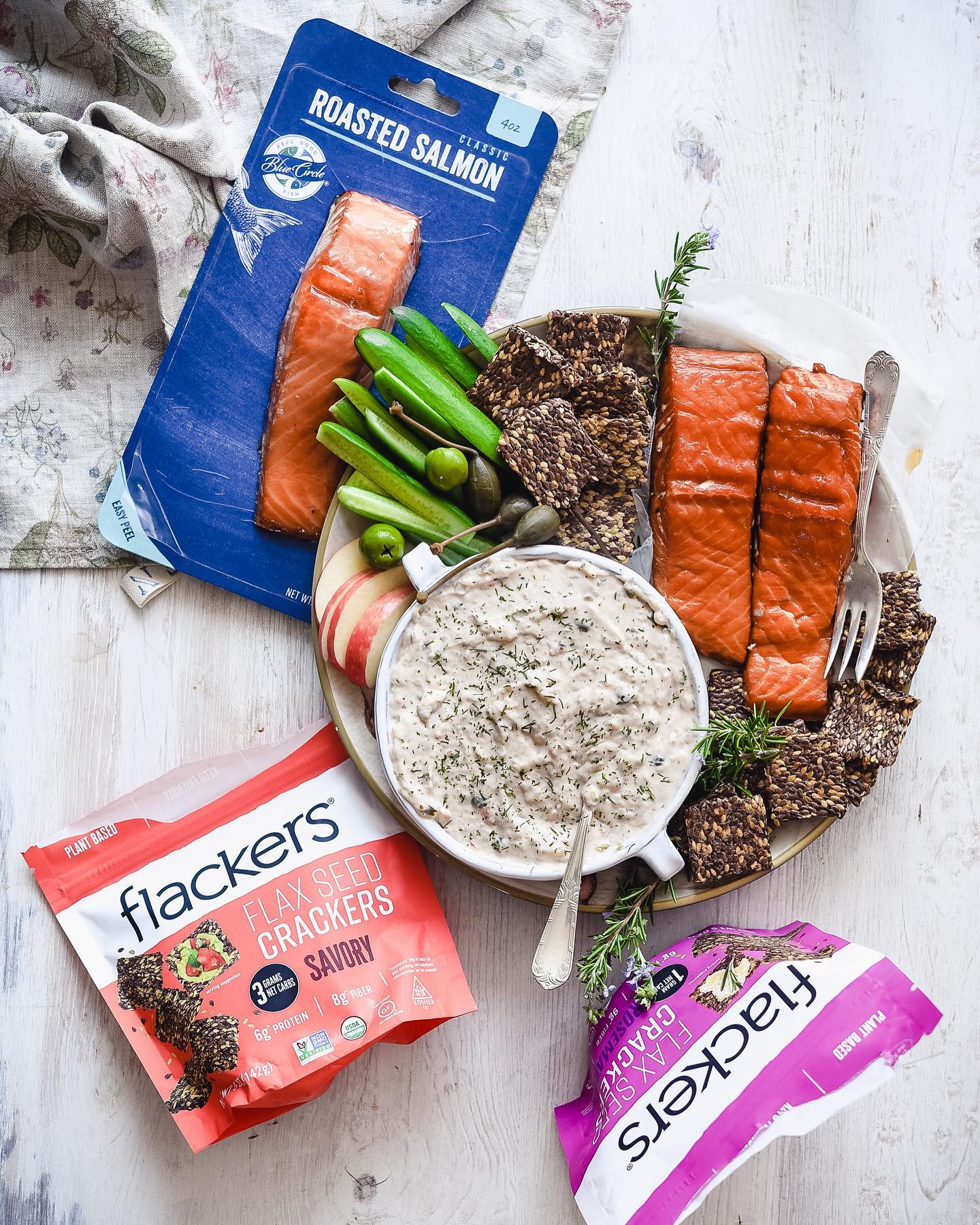 Roasted Salmon Dip with Fresh Herbs and Capers