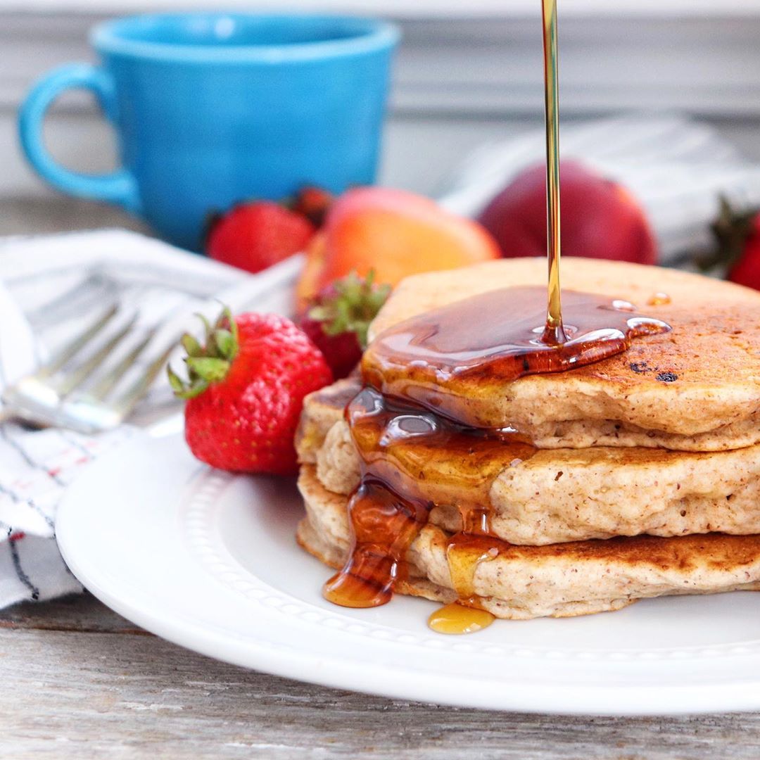Spelt and Nectarine Vegan Pancakes