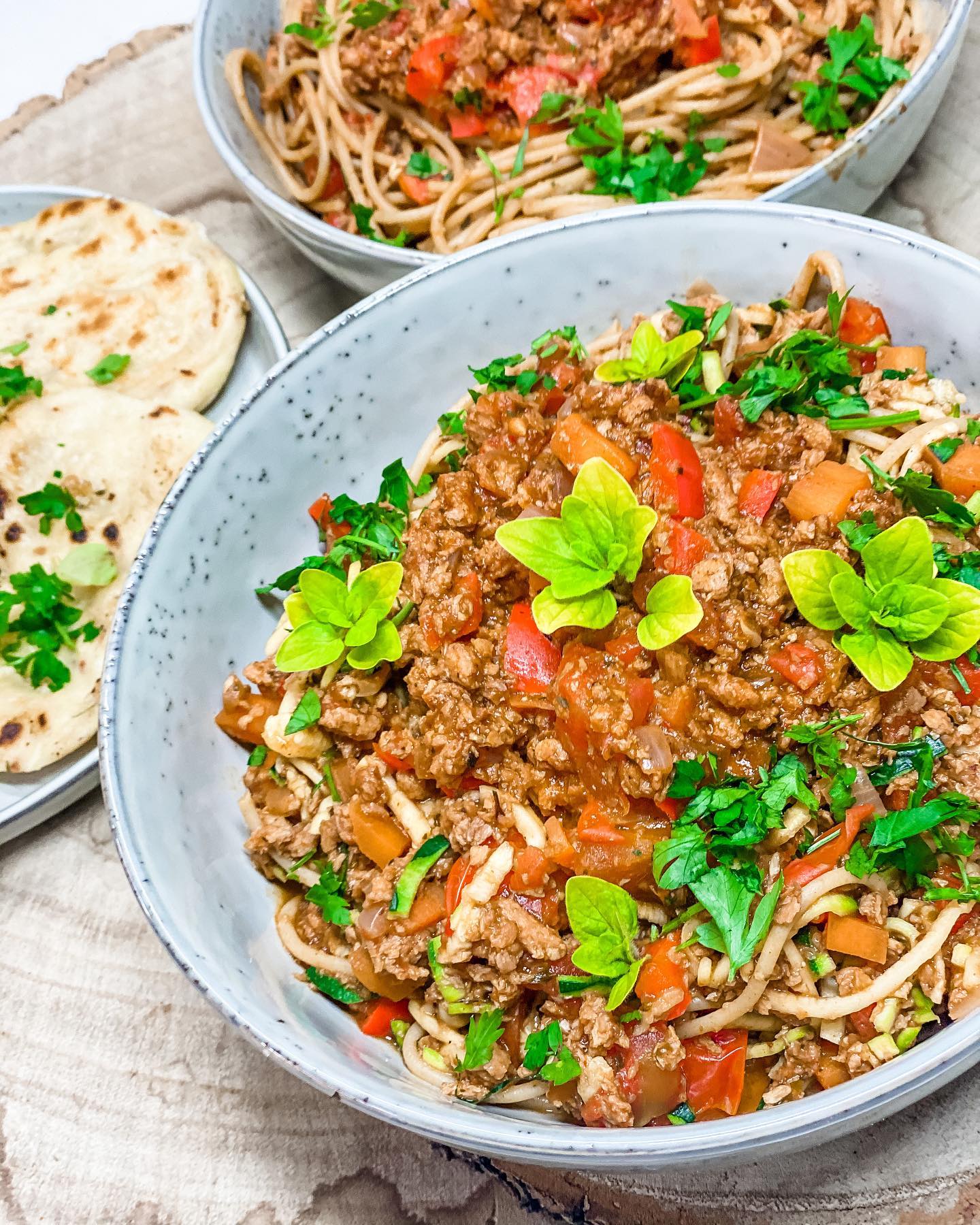 Vegan Meat-Free Bolognese with Fresh Vegetables