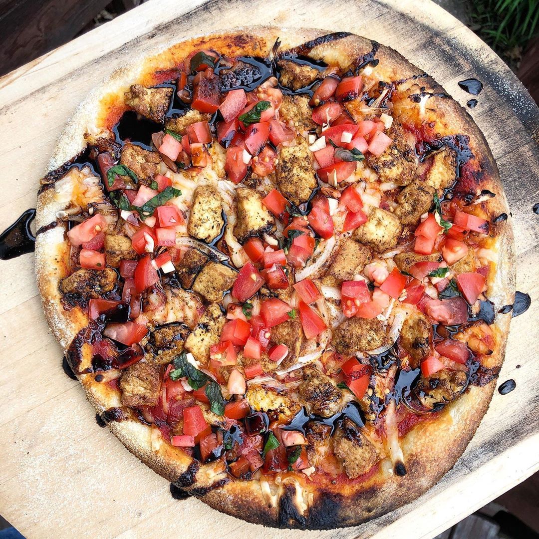 Vegan Sourdough Pizza with Tofu Topping