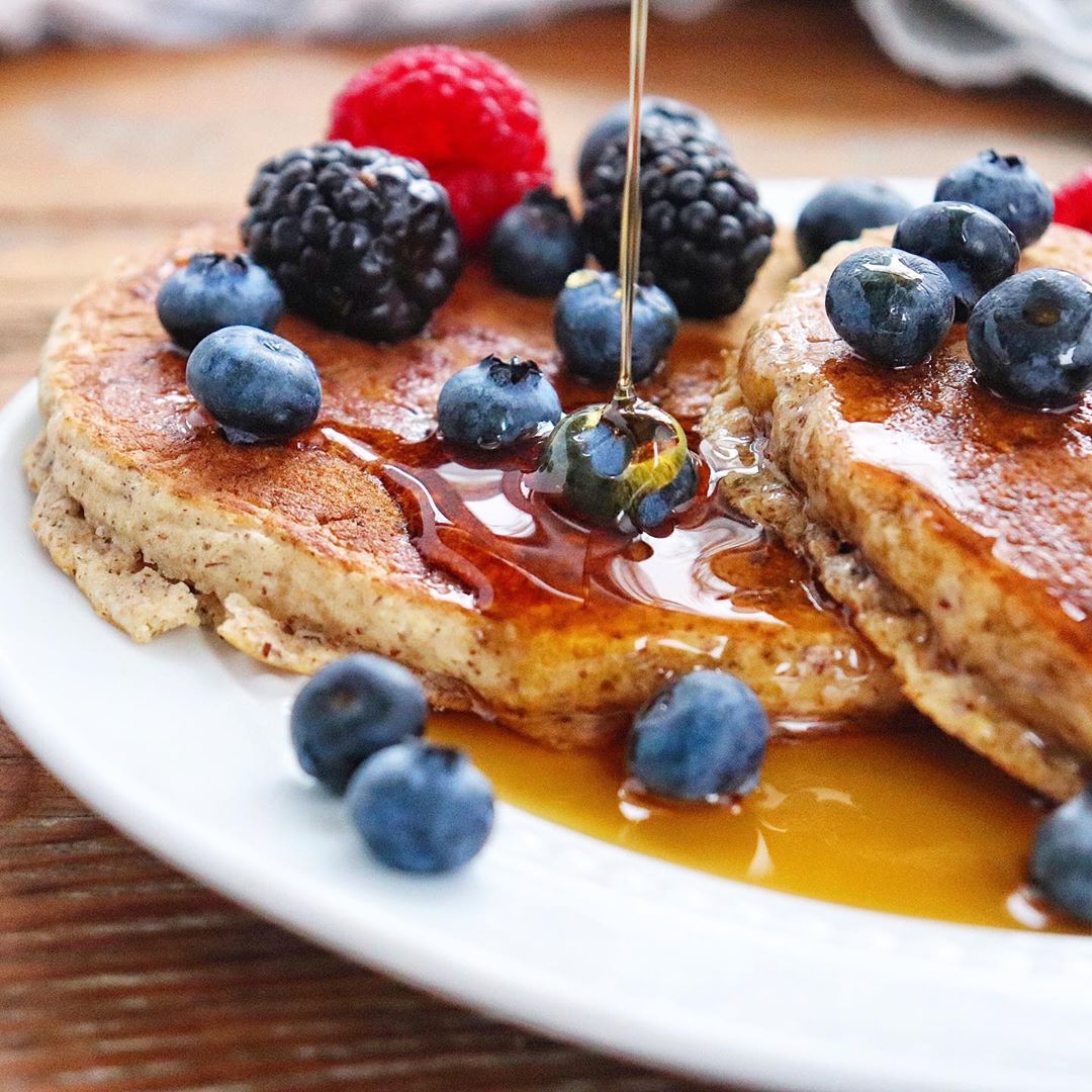 Multi-Grain Pancakes with Fresh Berries