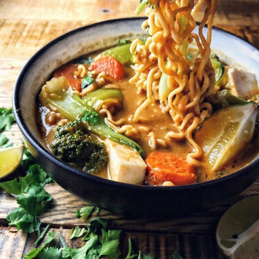 Roasted Eggplant Ramen Noodle Bowl