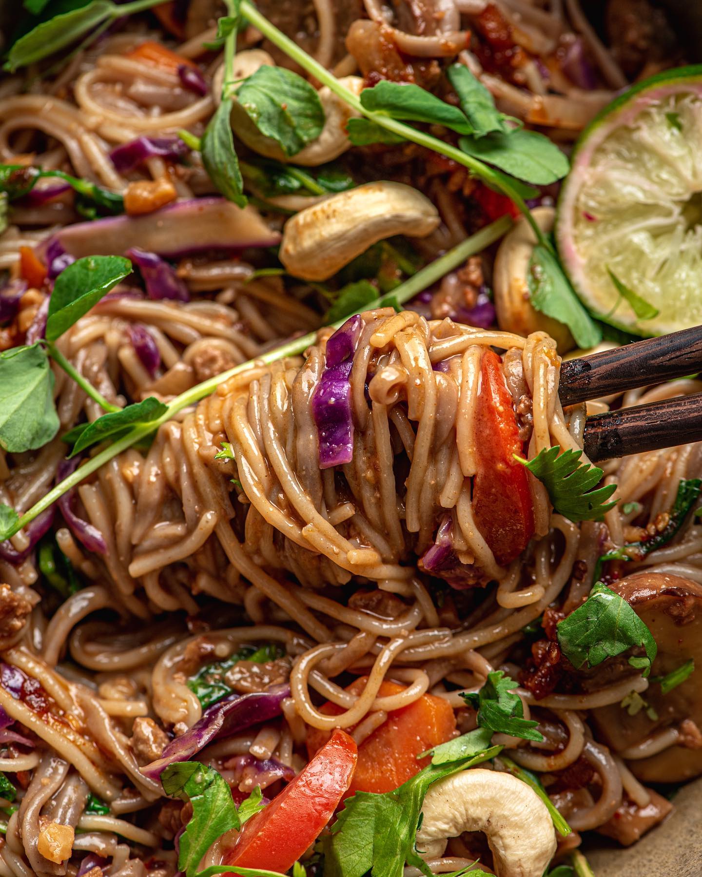 Peanut Butter Noodles with Veggie Medley