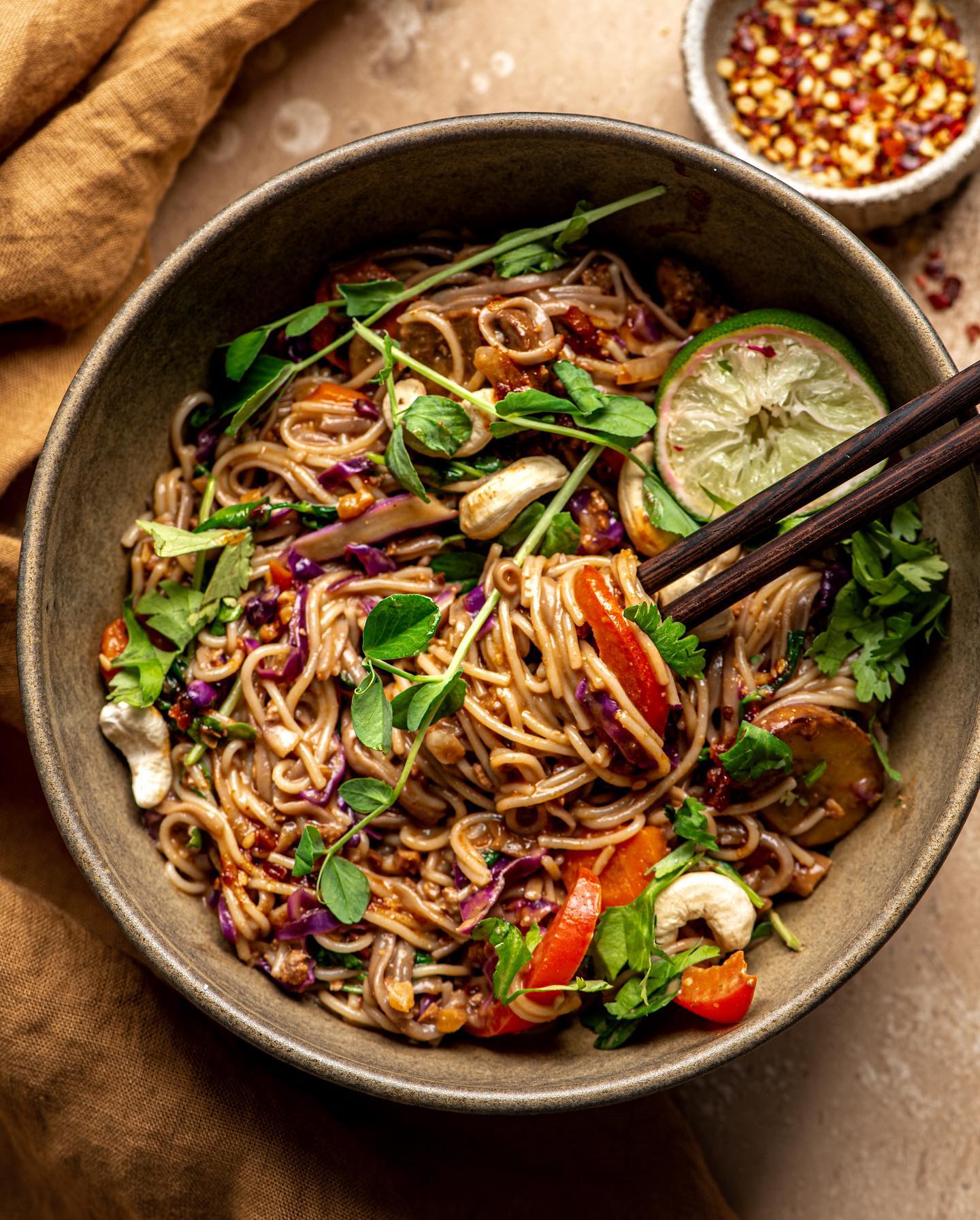 Peanut Butter Noodles with Veggie Medley