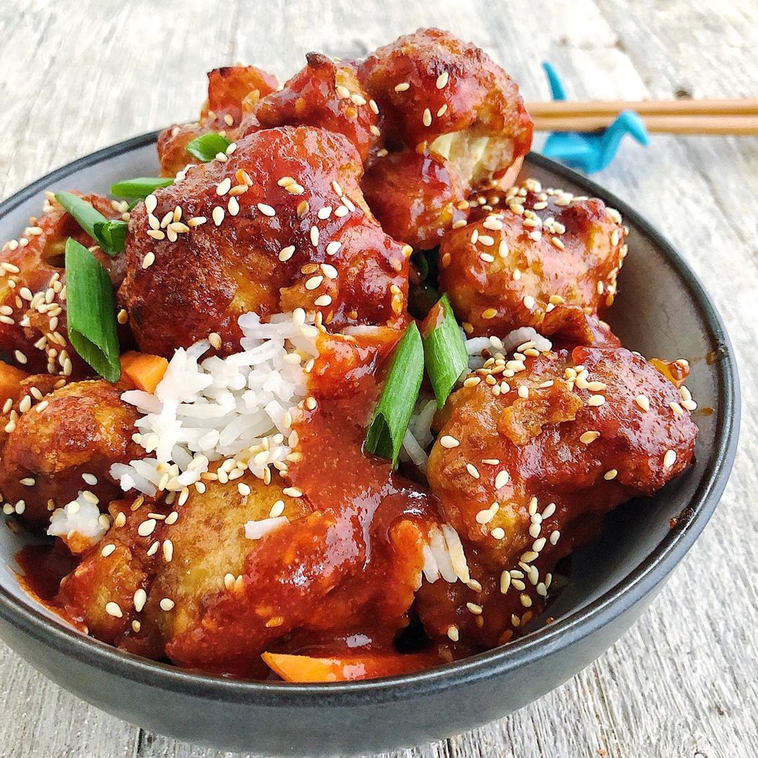 Sticky Sesame Cauliflower with Vegan Batter