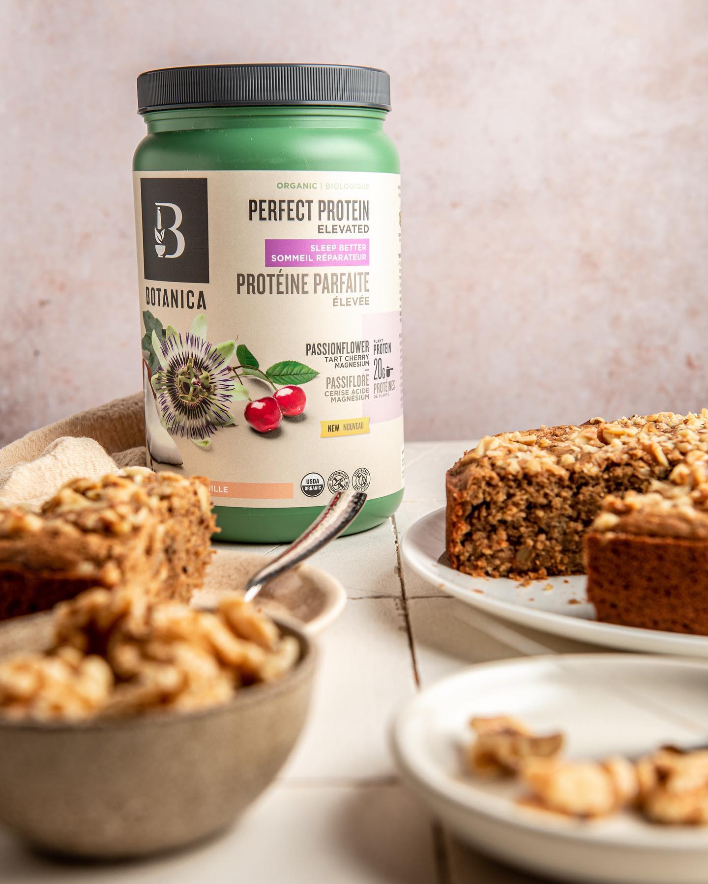 Banana Walnut Cake with Botanica Perfect Protein 'Sleep Better'