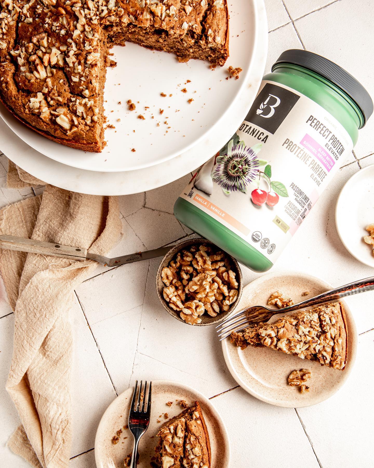 Banana Walnut Cake with Botanica Perfect Protein 'Sleep Better'