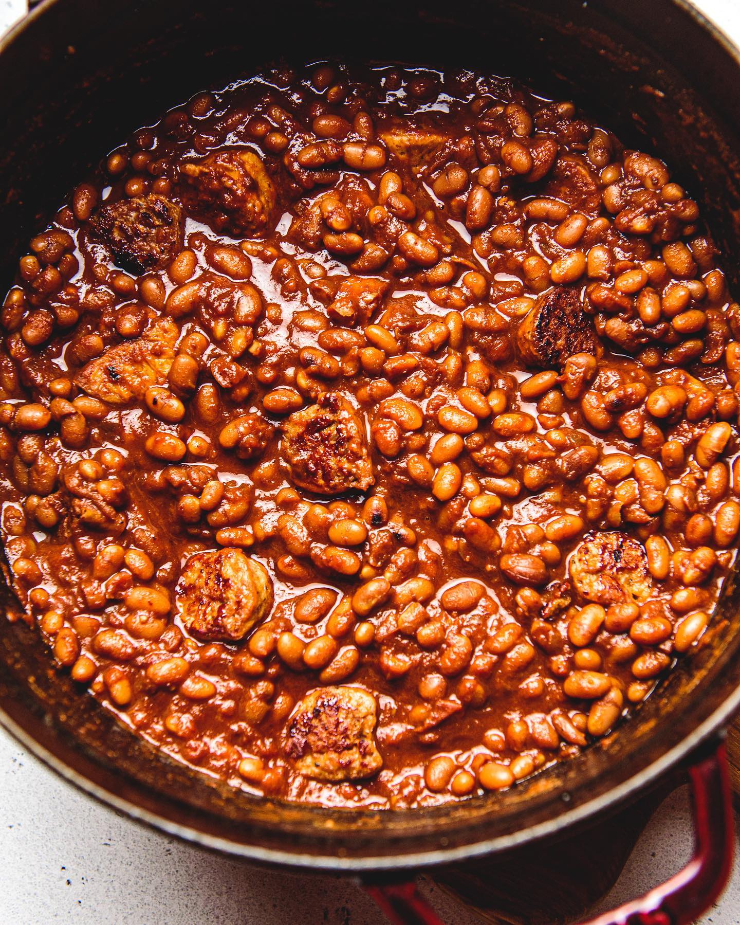 Vegan Gluten-Free Baked Beans with Sausage