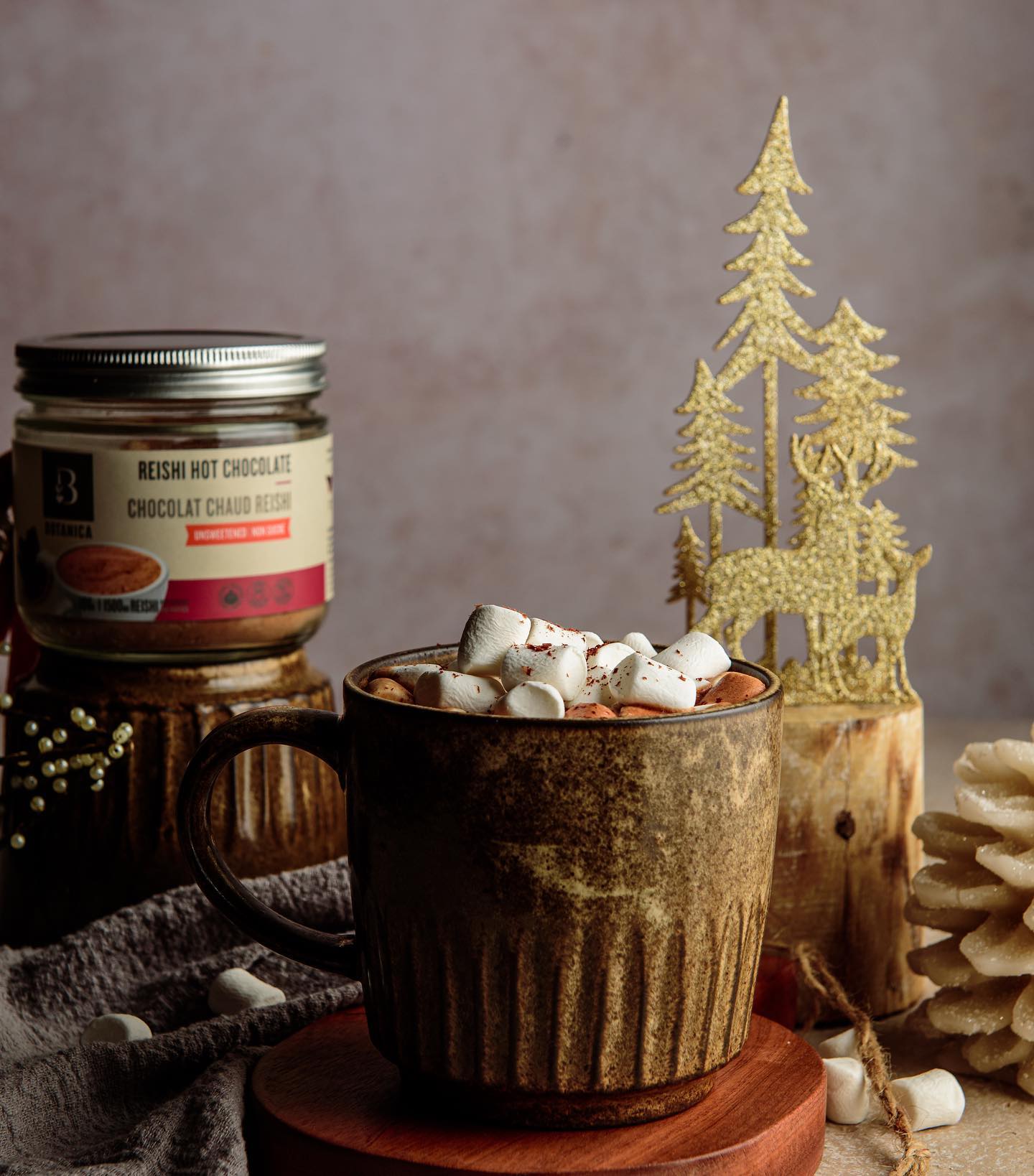 Superfood Reishi Hot Cocoa with Marshmallows