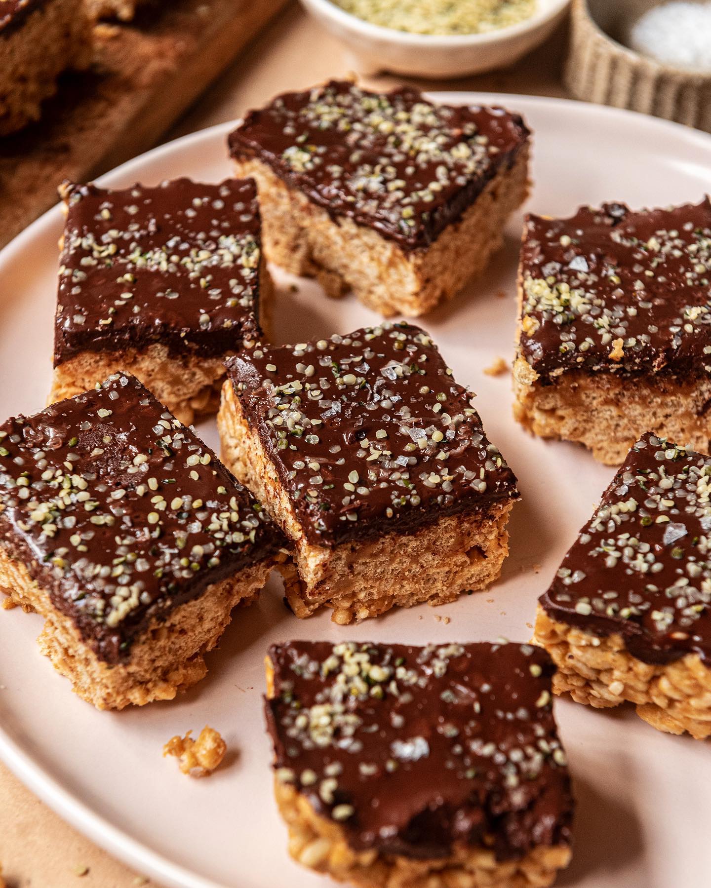 Hemp Crispy Treats with Ganache Topping