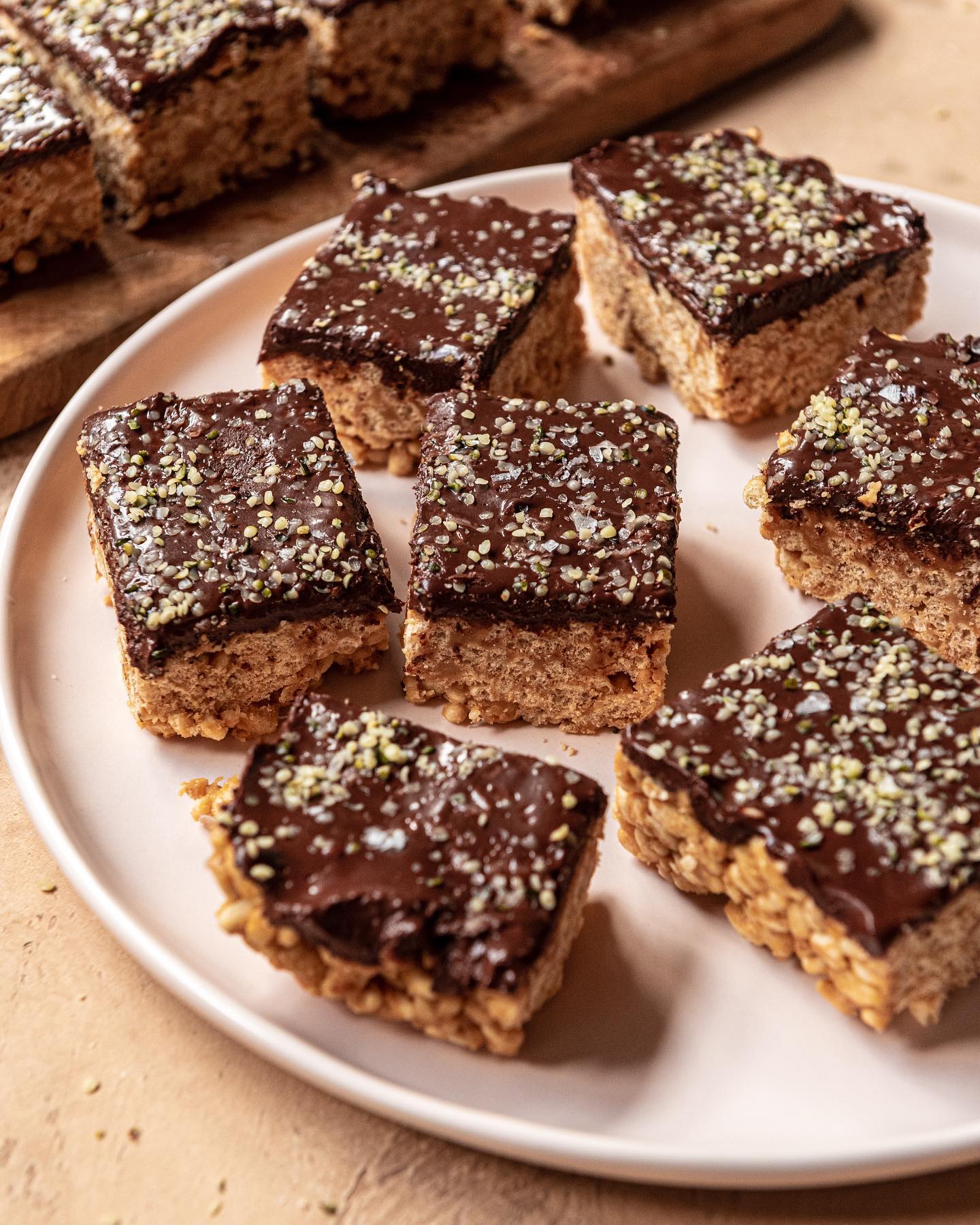 Hemp Crispy Treats with Ganache Topping