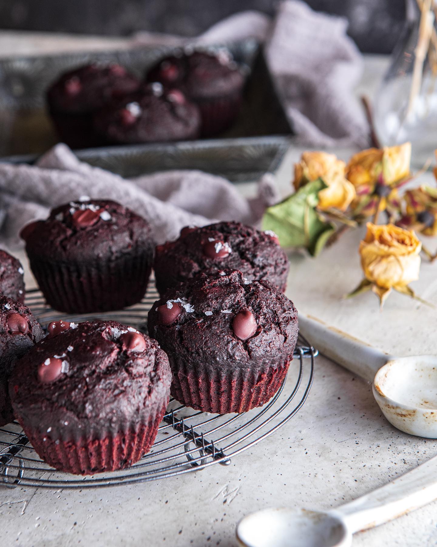 Decadent Red Velvet Beet Muffins