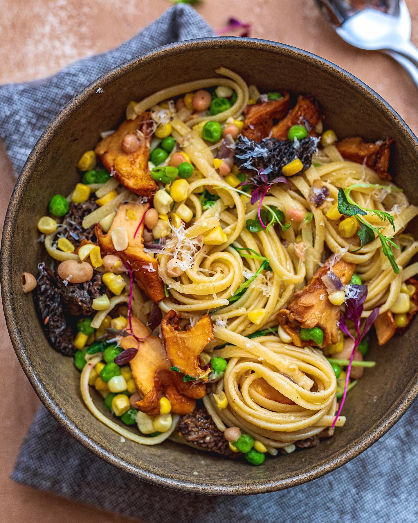 Corn and Mushroom Pasta