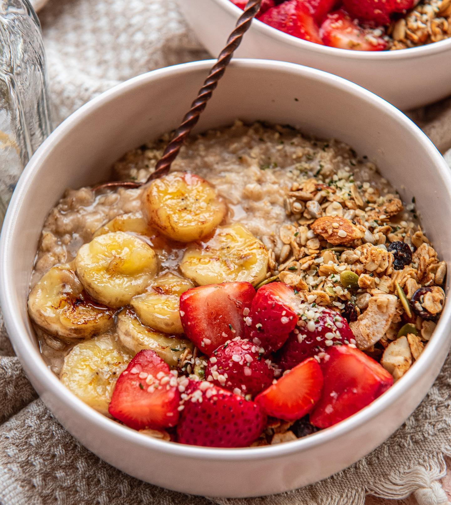 Caramelized Bananas and Strawberries Topping