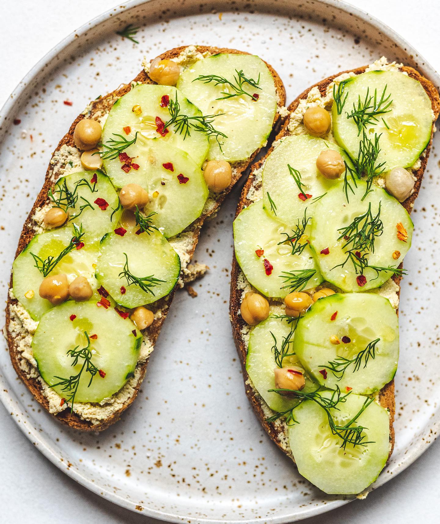 Cucumber and Dill Cashew Ricotta Toast