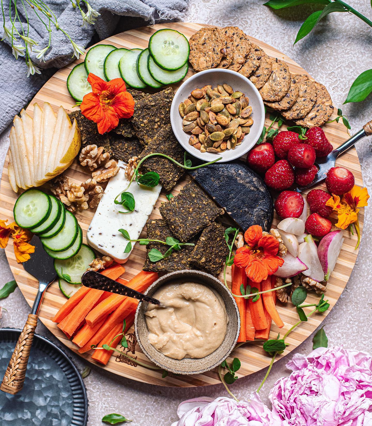 Vegan Charcuterie Board with Side Salad