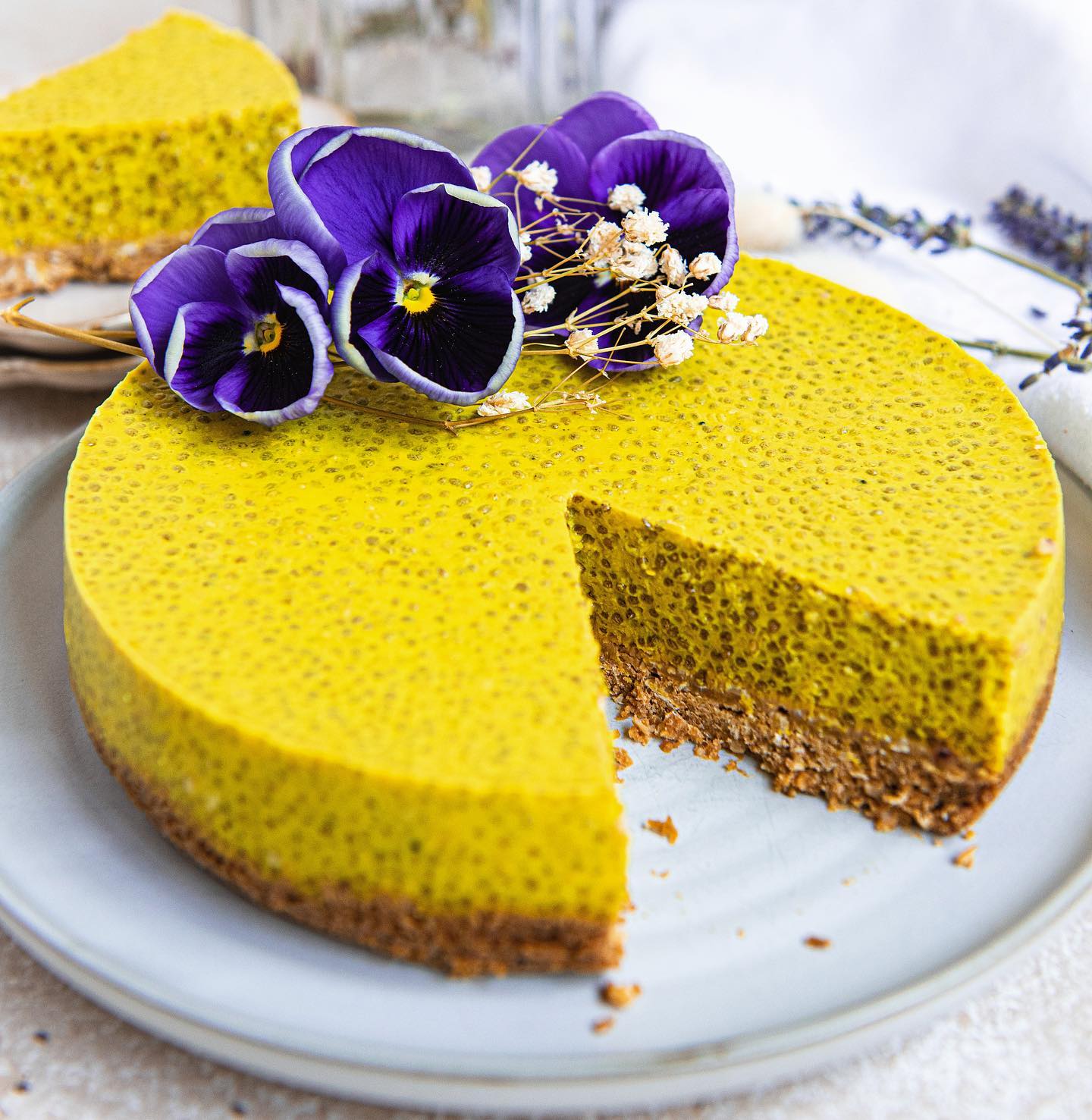 Lemonade Chia Pudding Cake