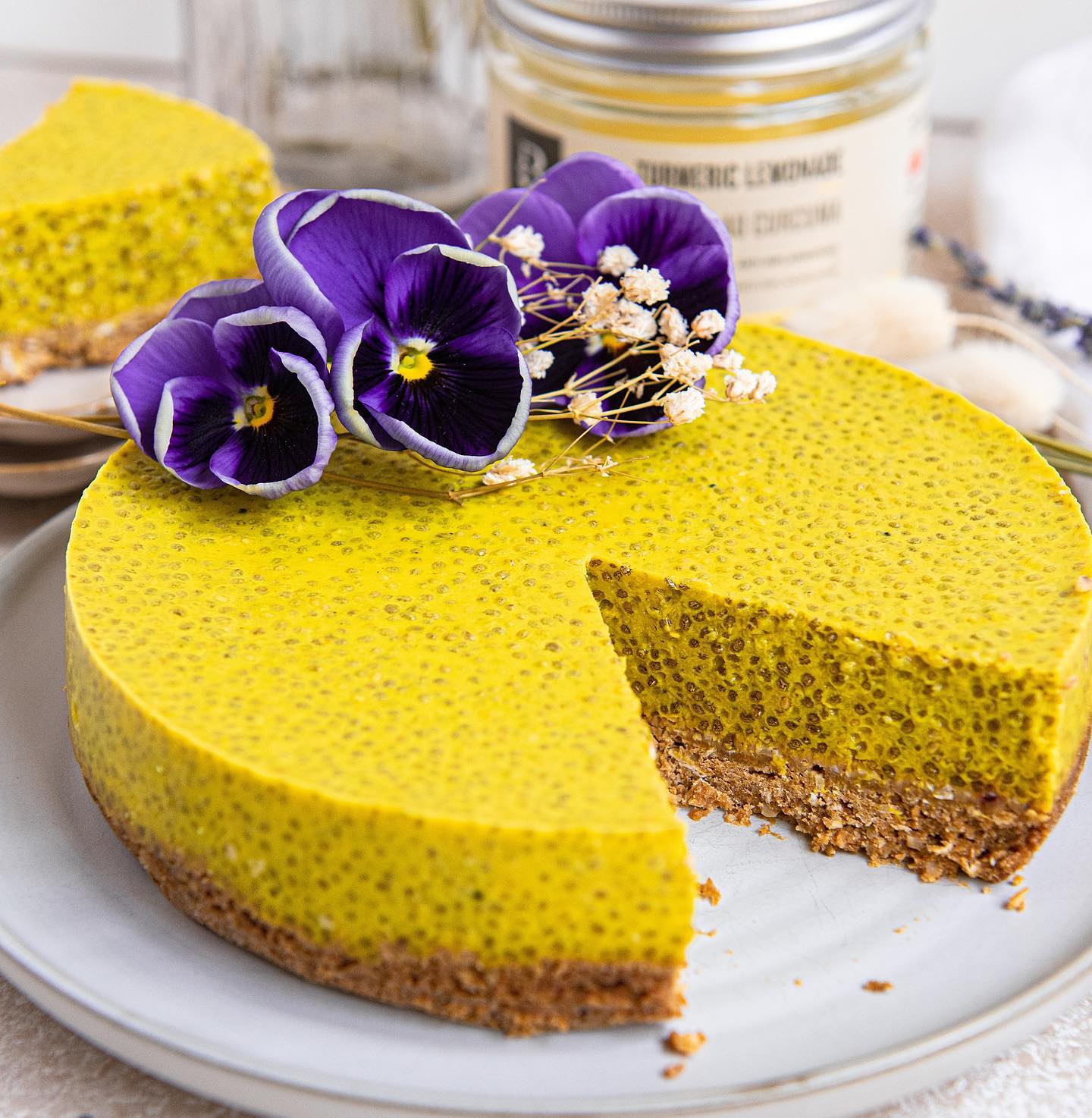 Lemonade Chia Pudding Cake