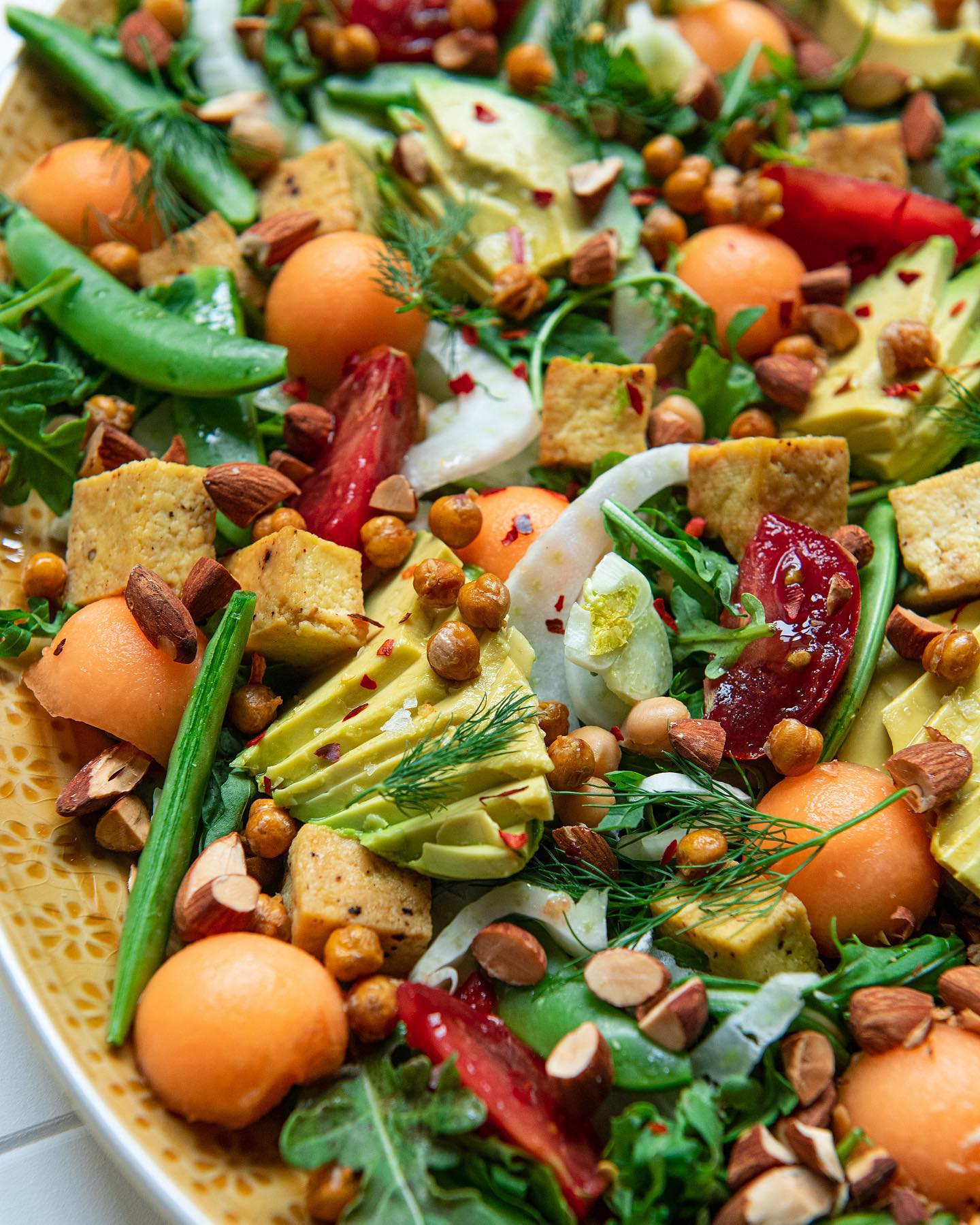 Fennel Tofu Chickpea Salad