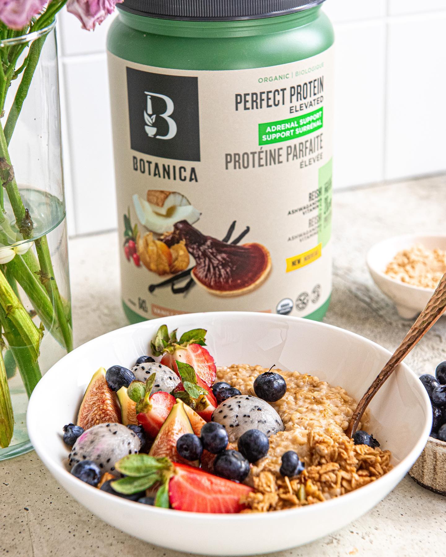 Protein-Packed Banana Oatmeal Bowl with Adrenal Support