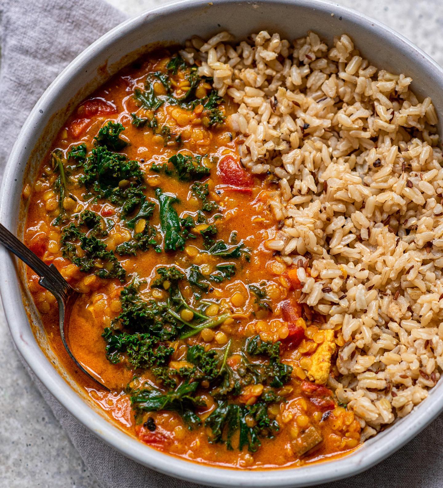 Red Lentil Curry with Kale