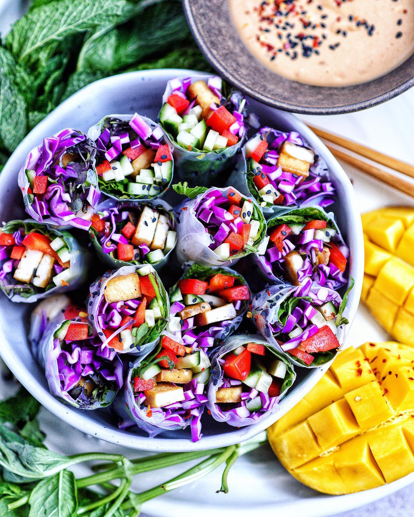 Fresh Summer Rolls with Peanut Sauce