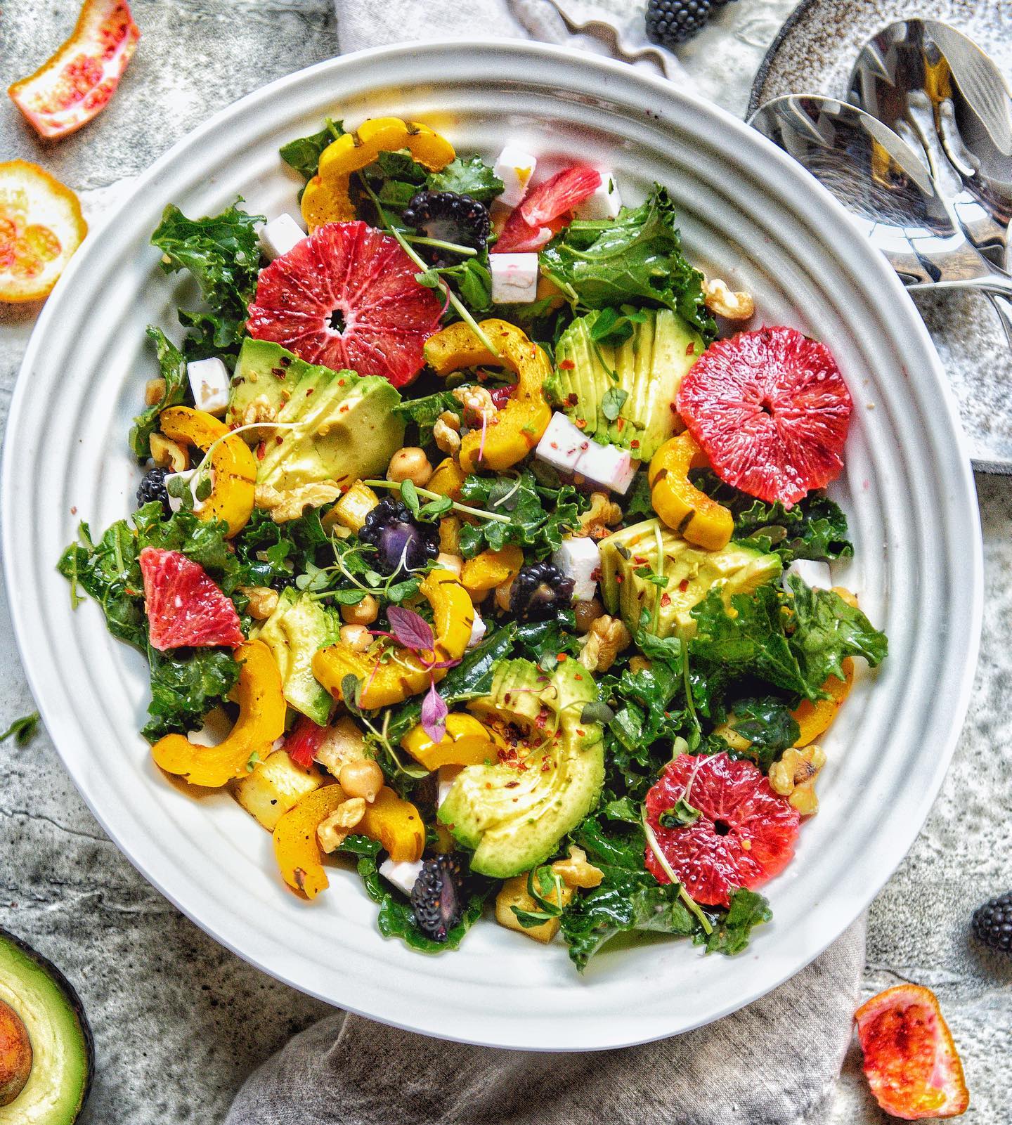 Citrus Avocado and Kale Salad