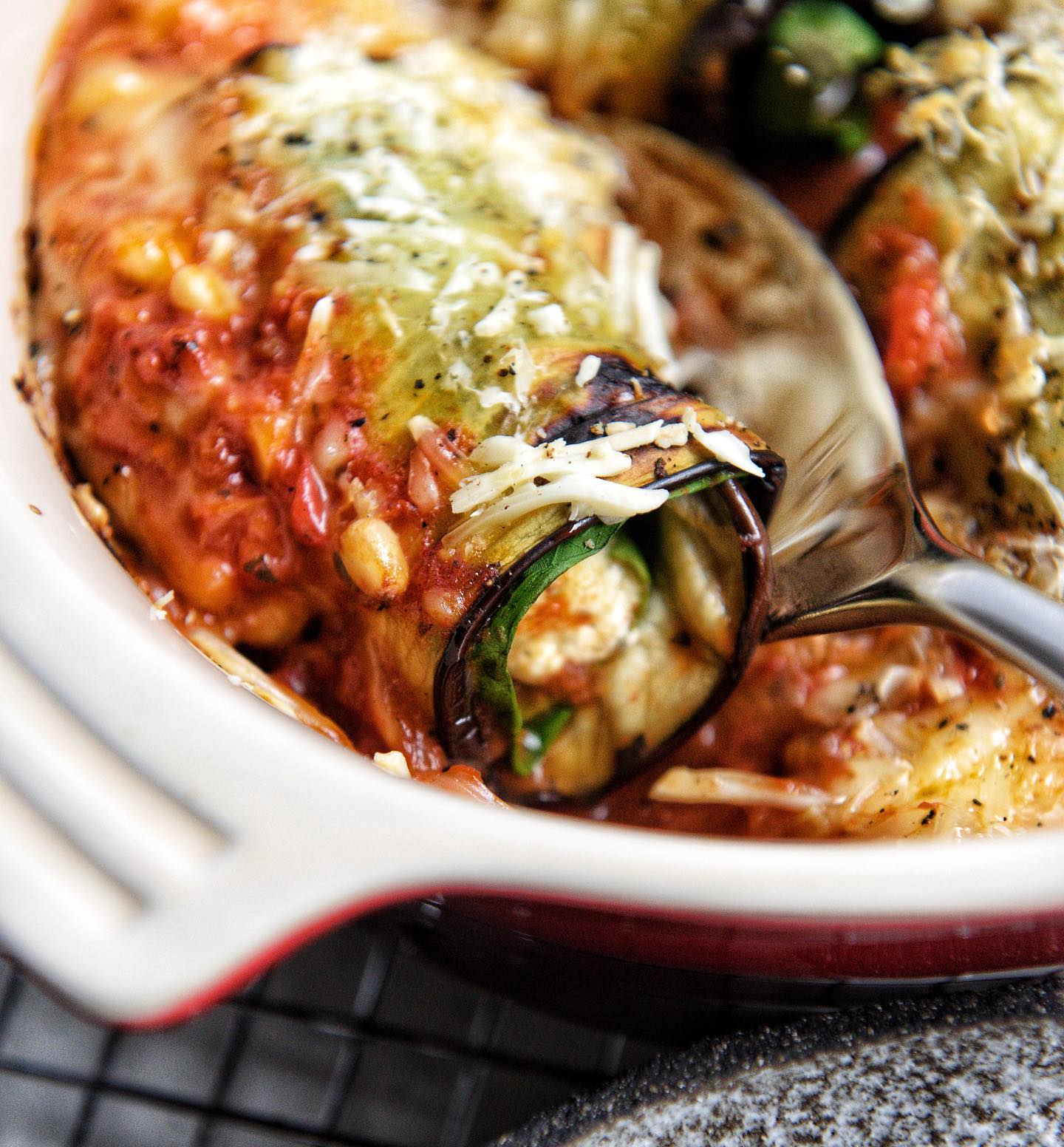 Eggplant Involtini with Tofu Ricotta and Tomato Sauce