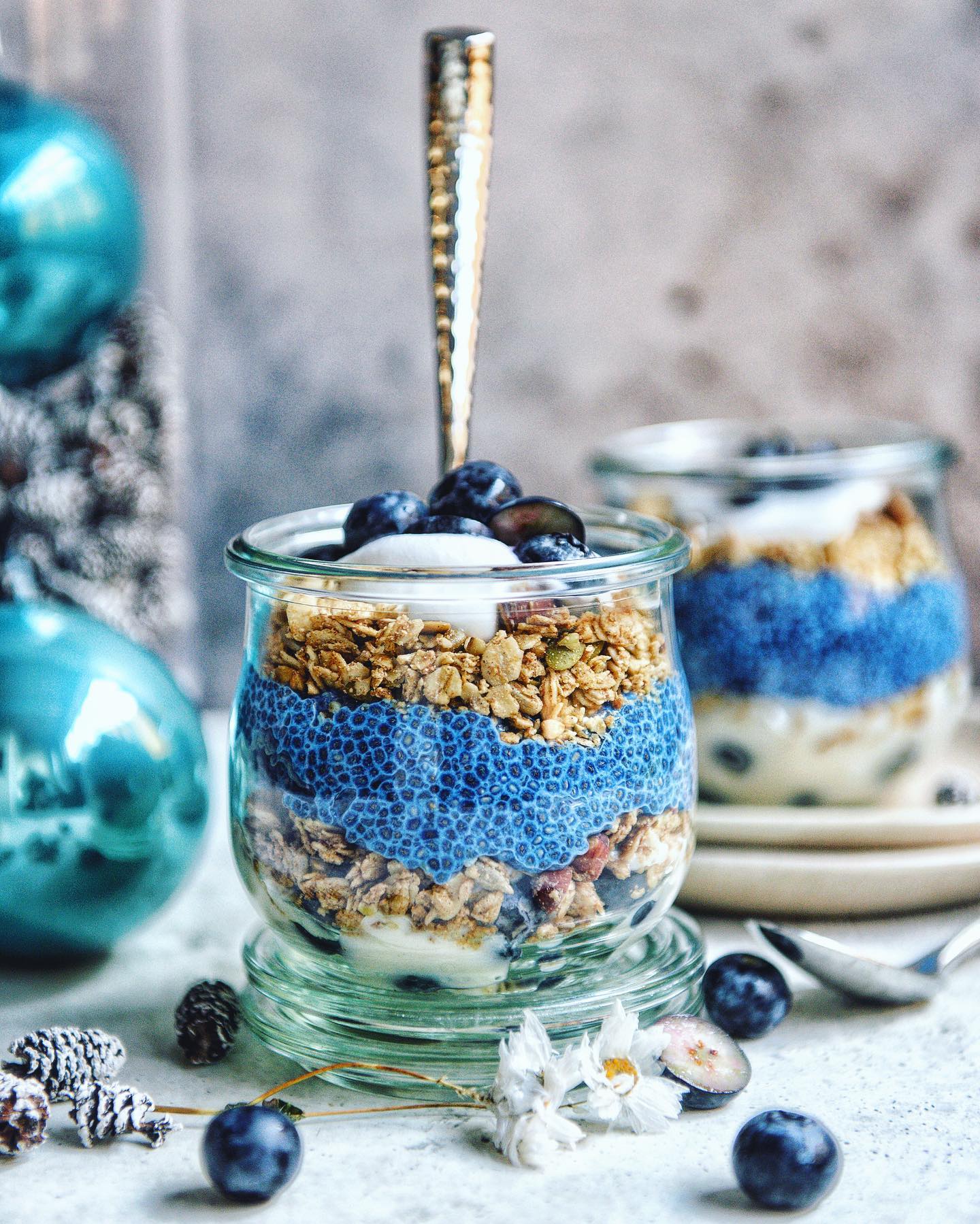 Blue Spirulina Chia Pudding