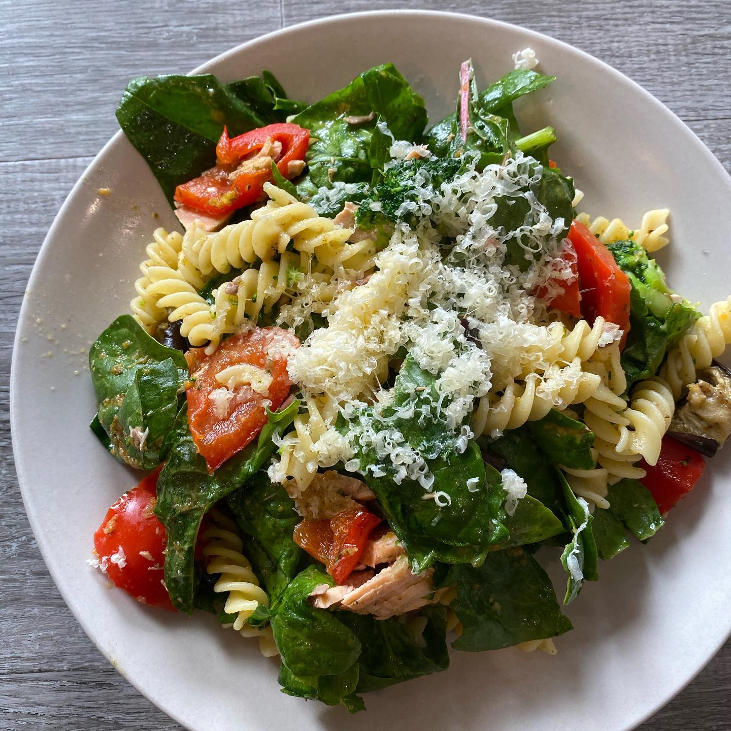 Simple Roasted Vegetable and Salmon Pasta
