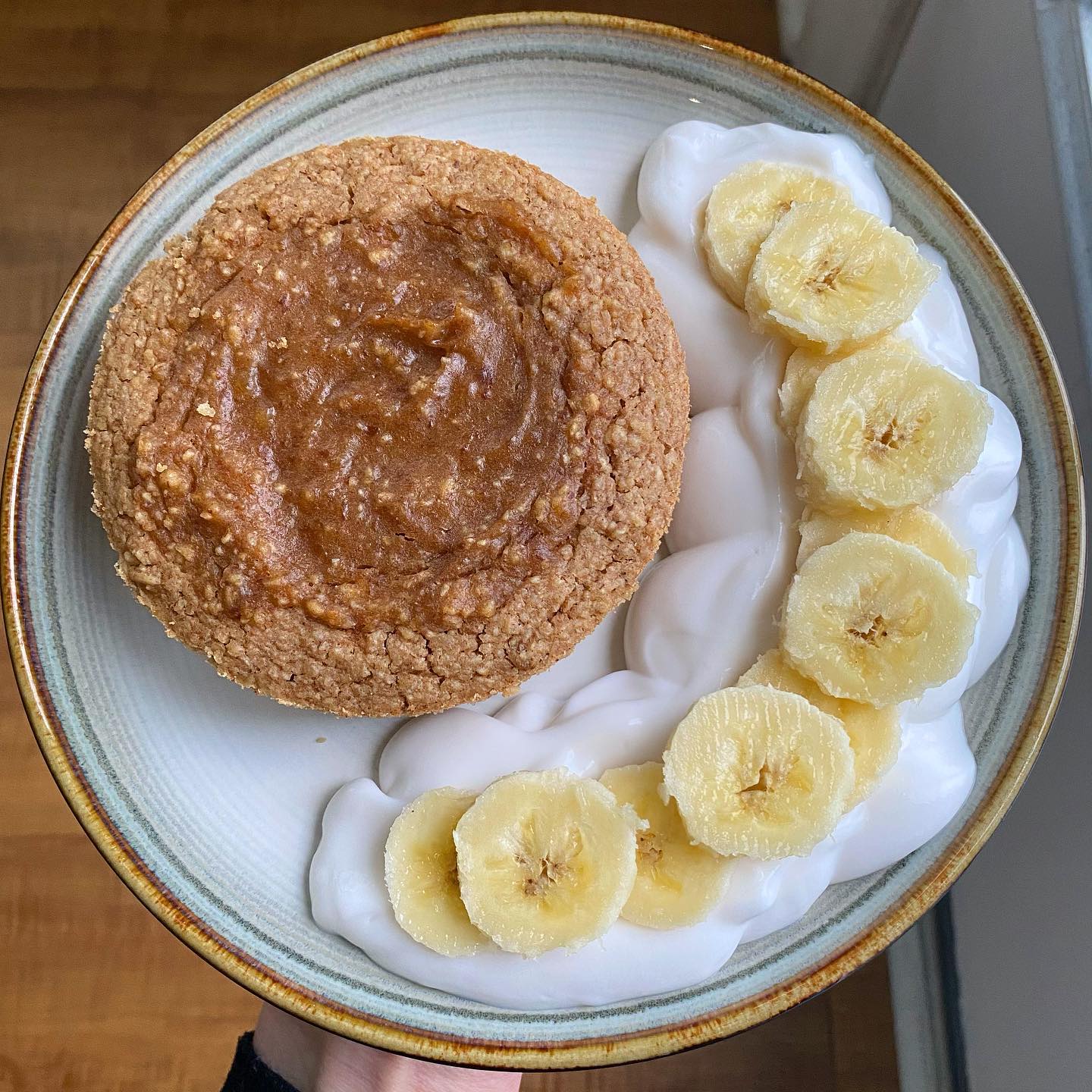 Banana Oat Flour Bake with Date Caramel