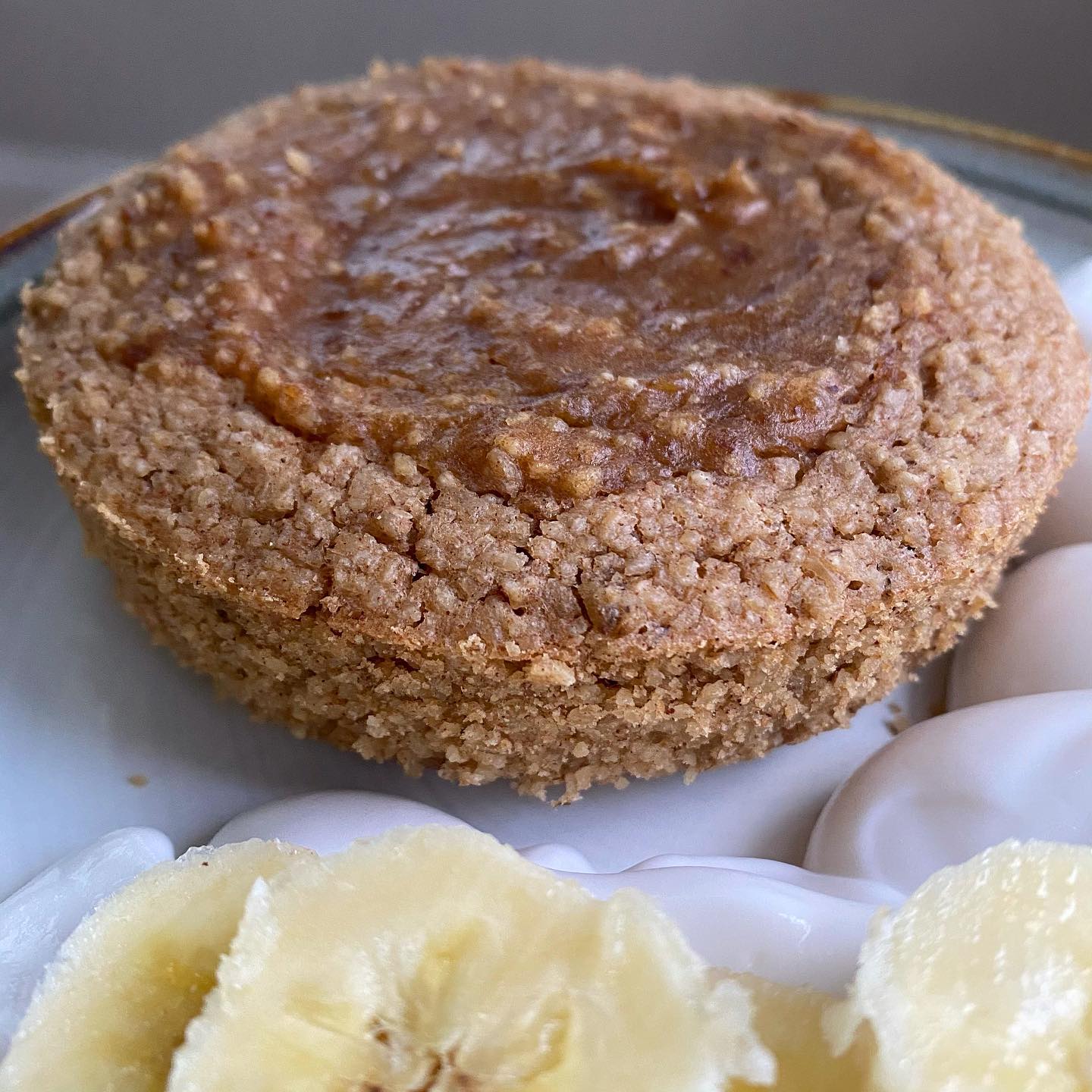Banana Oat Flour Bake with Date Caramel
